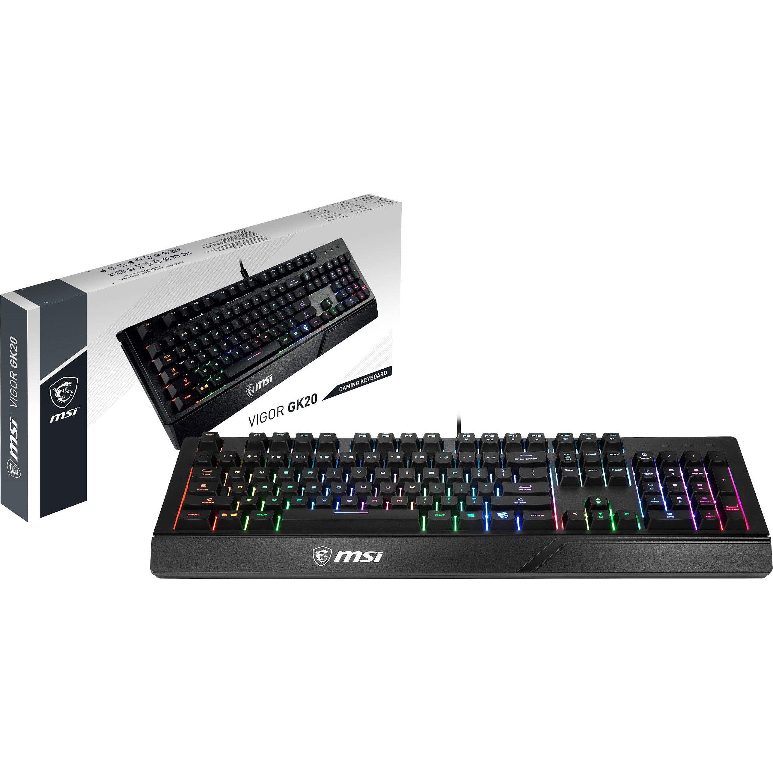Black - MSI - VIGOR GK20 RGB Gaming Keyboard - 8