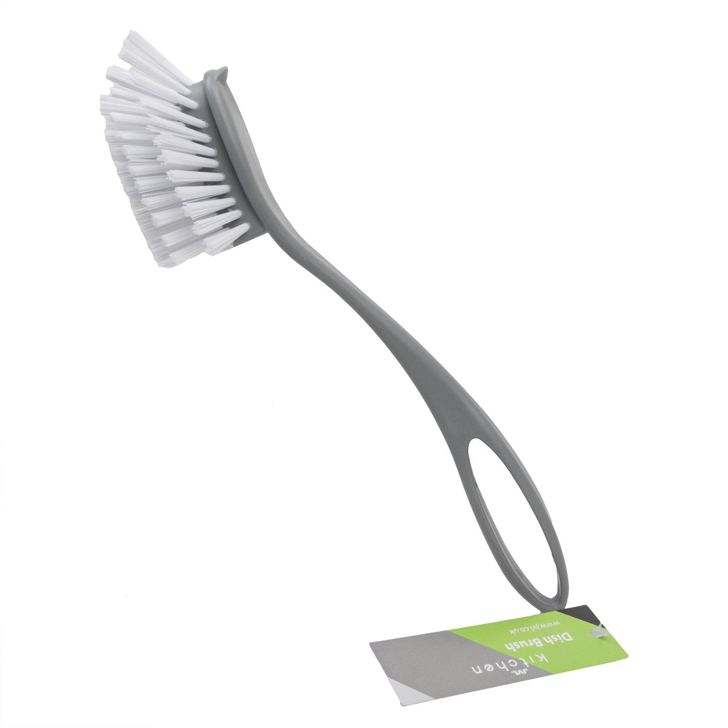 Grey - JVL - JVL Set of 3 Scrubbing Brushes with Handles - Grey - 2