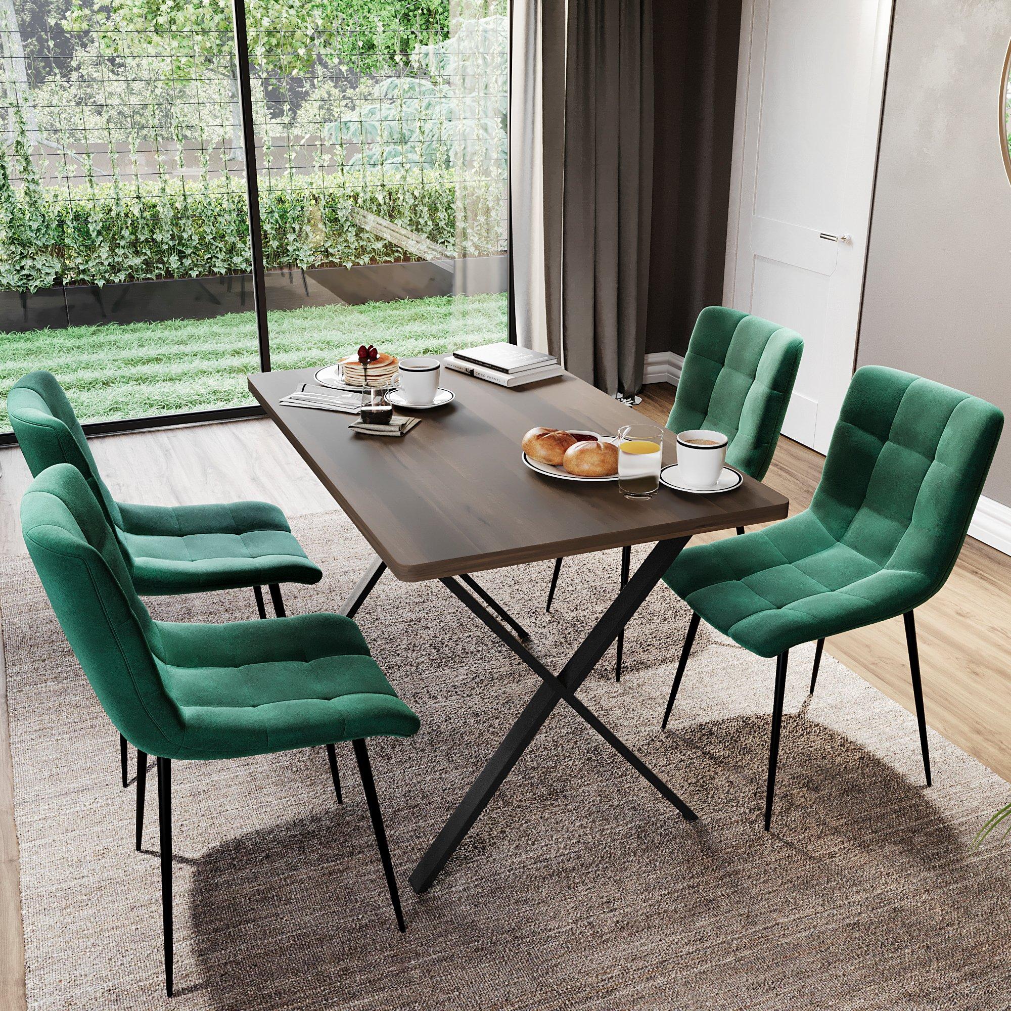 Green - Lassic - Vida Designs Richton Set Of 6 Velvet Dining Chairs - 1