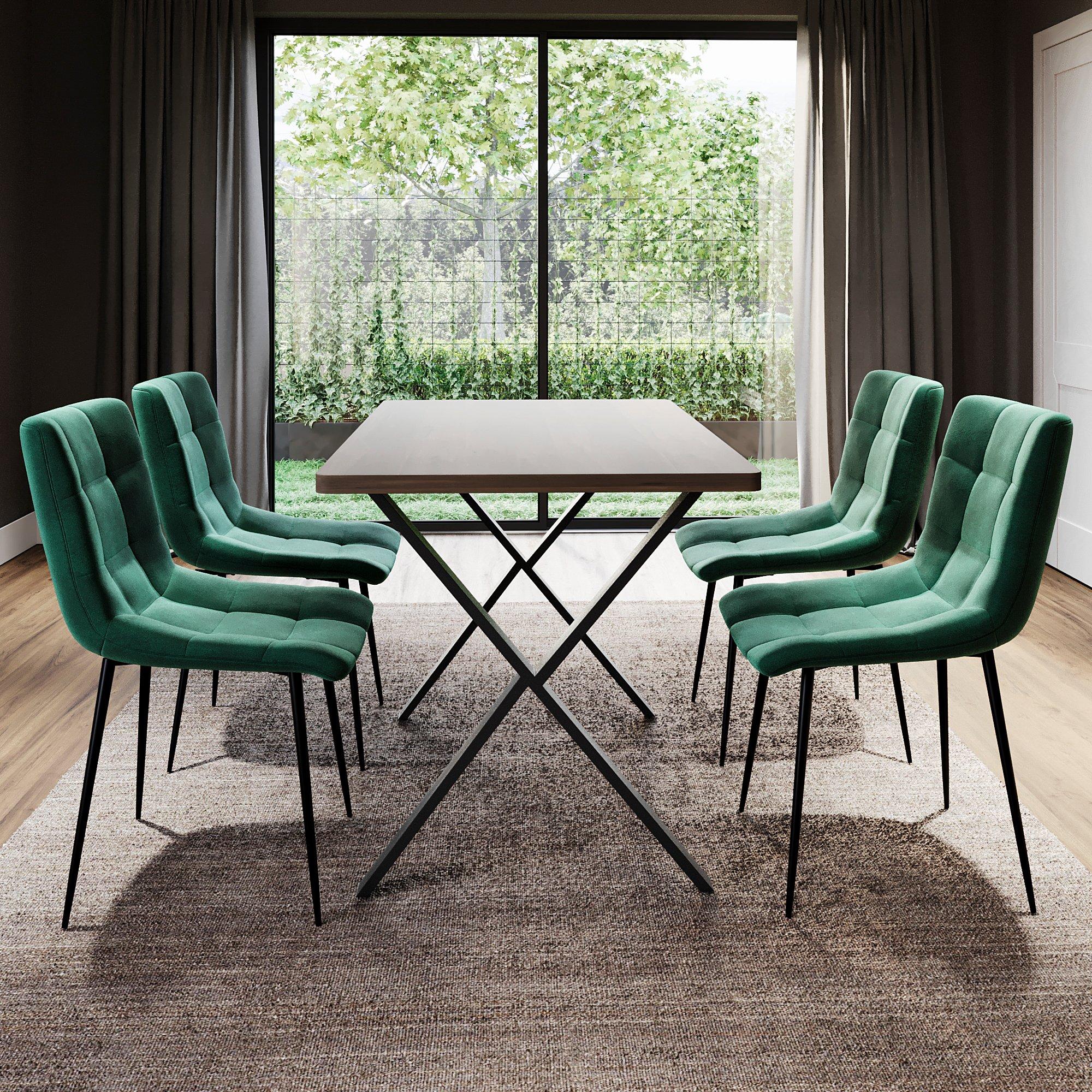 Green - Lassic - Vida Designs Richton Set Of 6 Velvet Dining Chairs - 8