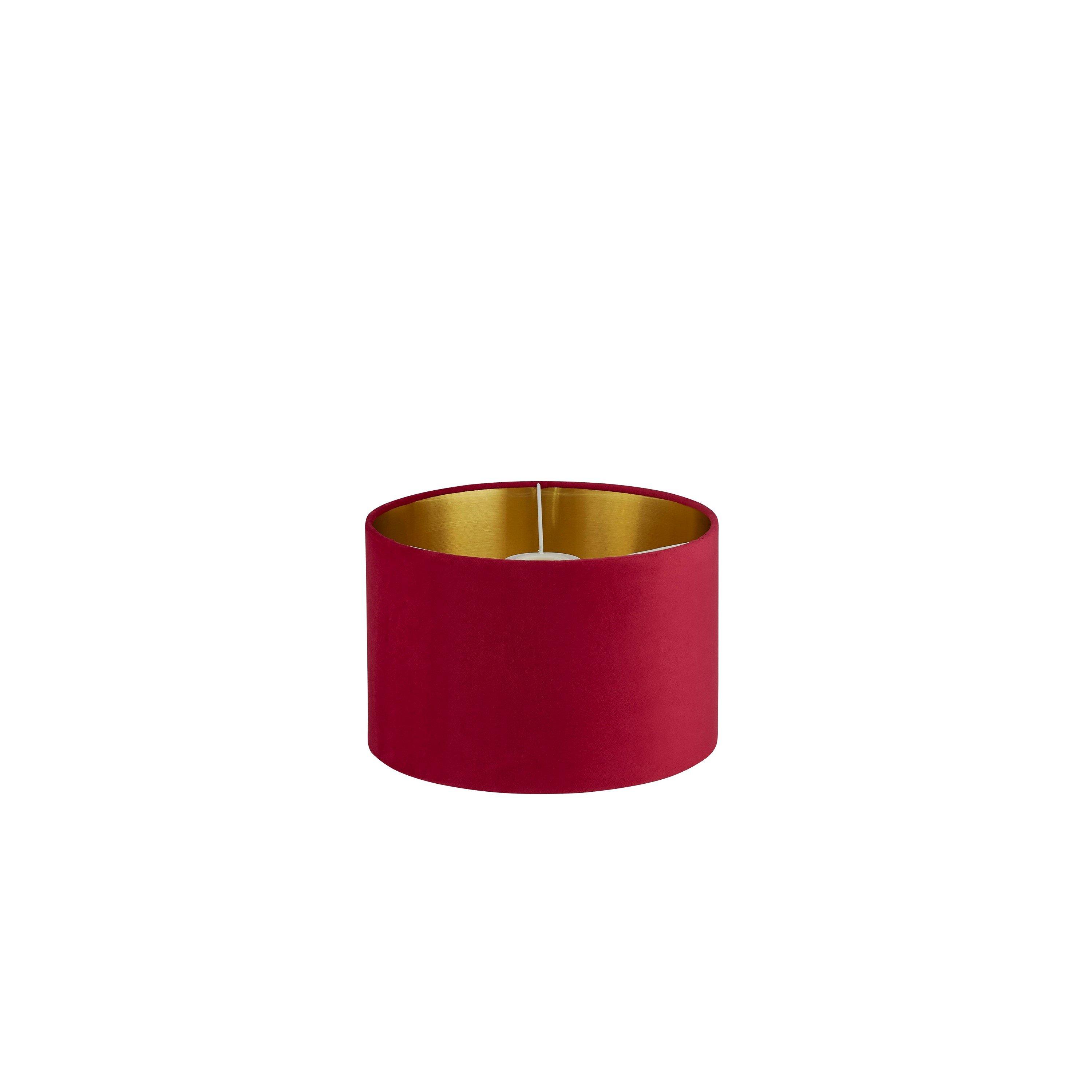 Burgundy - Lighting Collection - BURGUNDY VELVET DRUM SHADE & GOLD INNER (D28cm) - 3