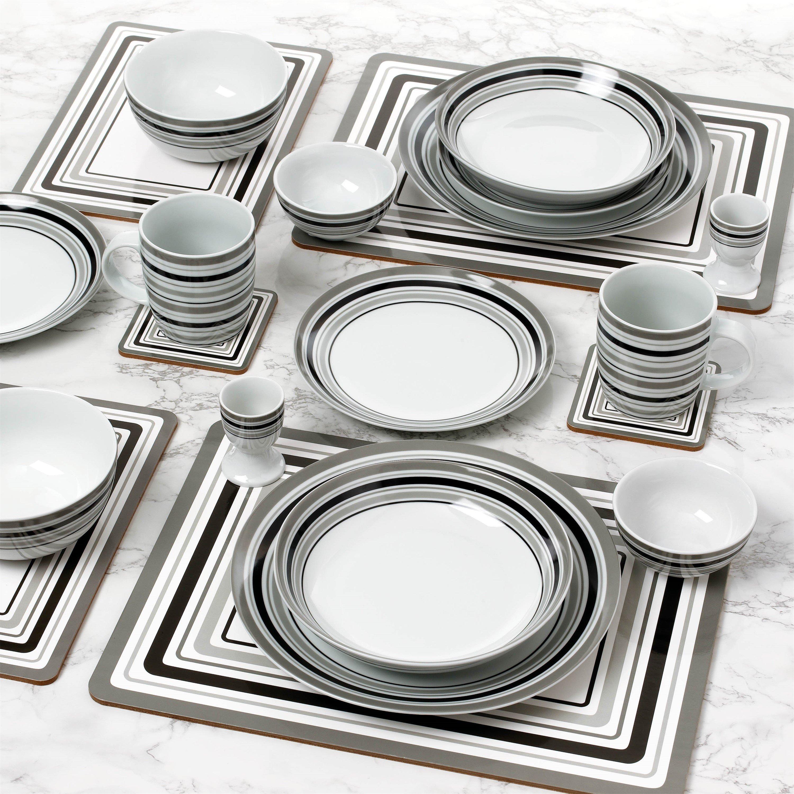 Multi - Waterside - 56pc Brompton Grey Dinner Set - 2