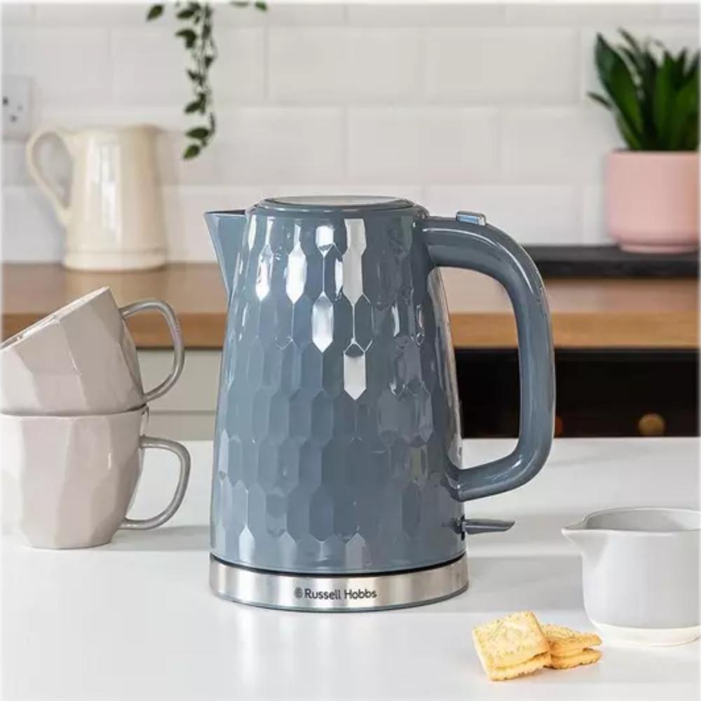 Grey - Russell Hobbs - Honeycomb Kettle and 4 Slice Toaster Breakfast Set - 2