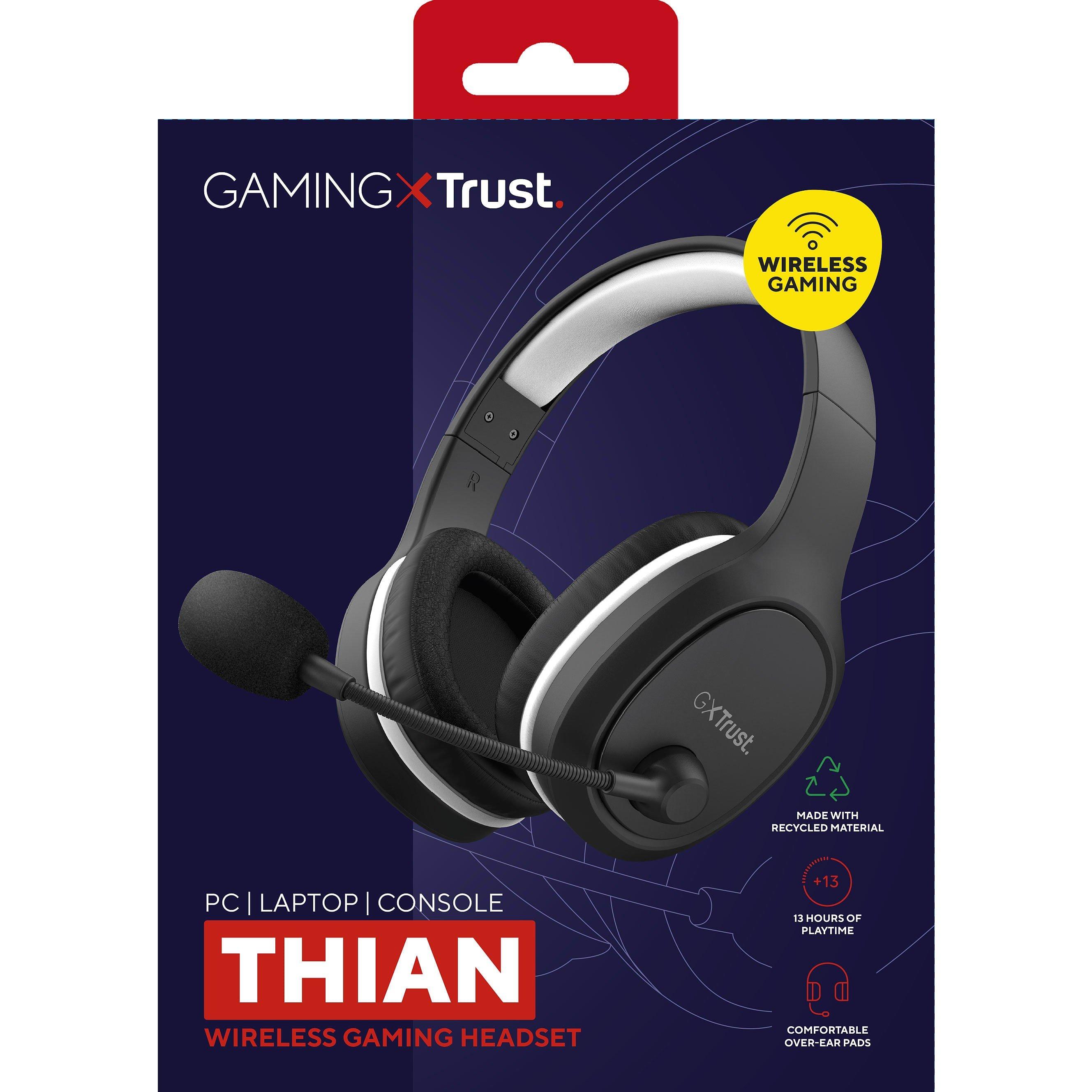 Black - Trust - GXT 391 Thian Wireless Headset for PC/PS5 - 13
