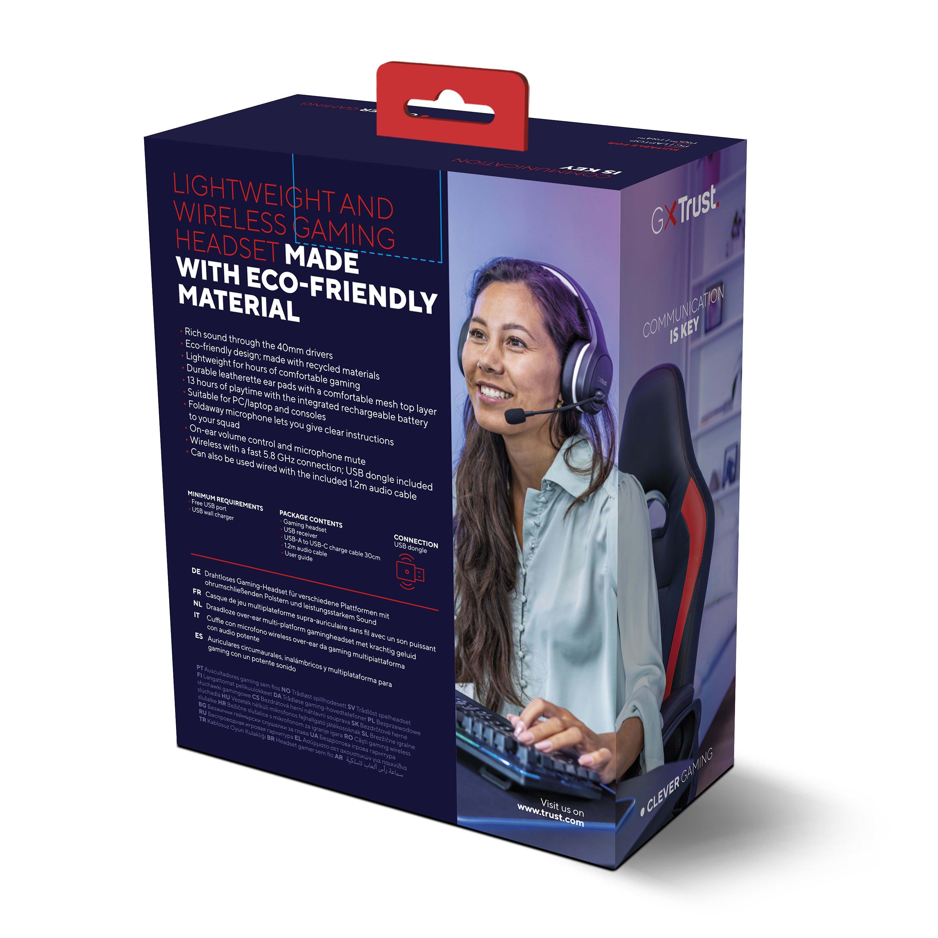 Black - Trust - GXT 391 Thian Wireless Headset for PC/PS5 - 14