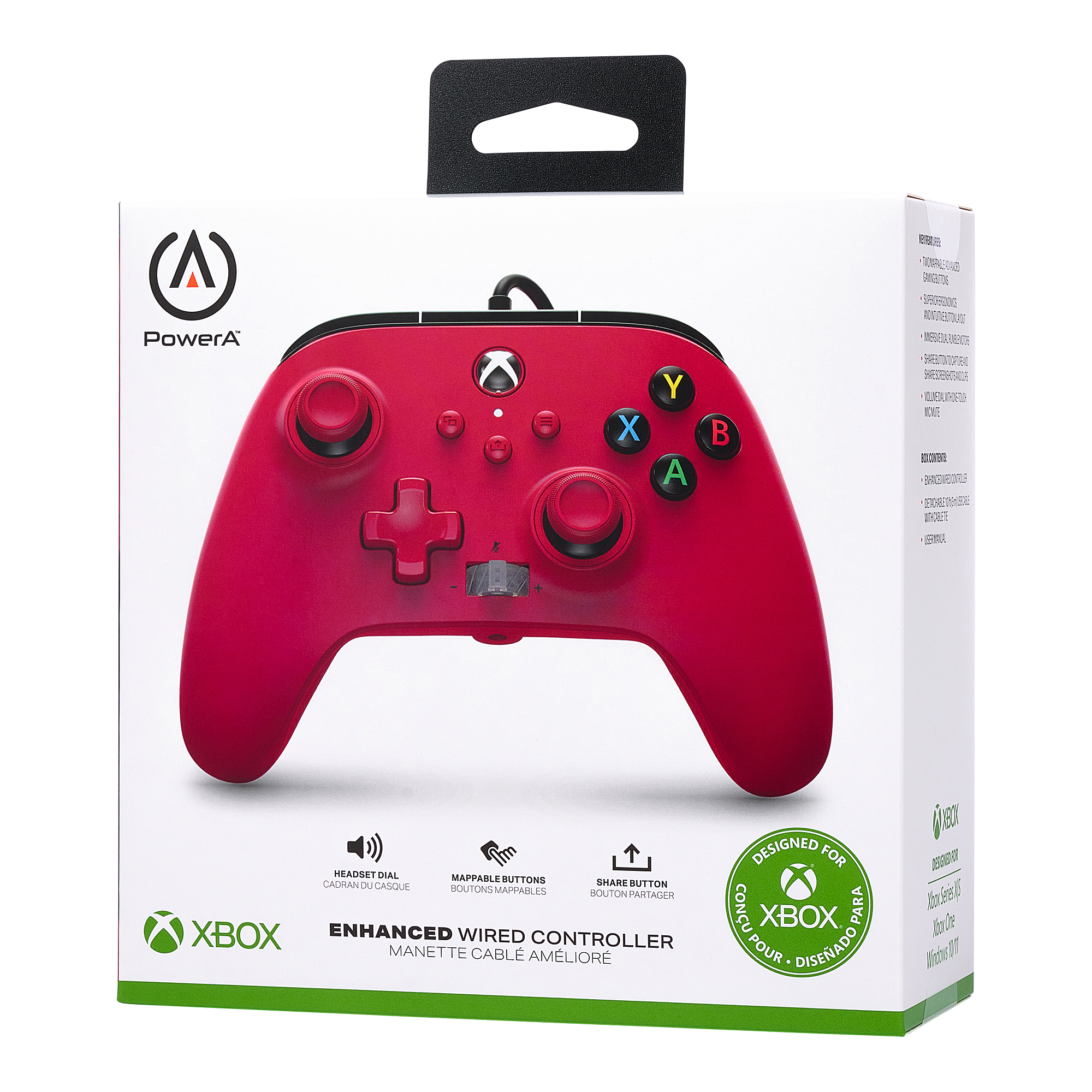 Red - PowerA - Enhanced Wired Controller for Xbox - Artisan Red - 9