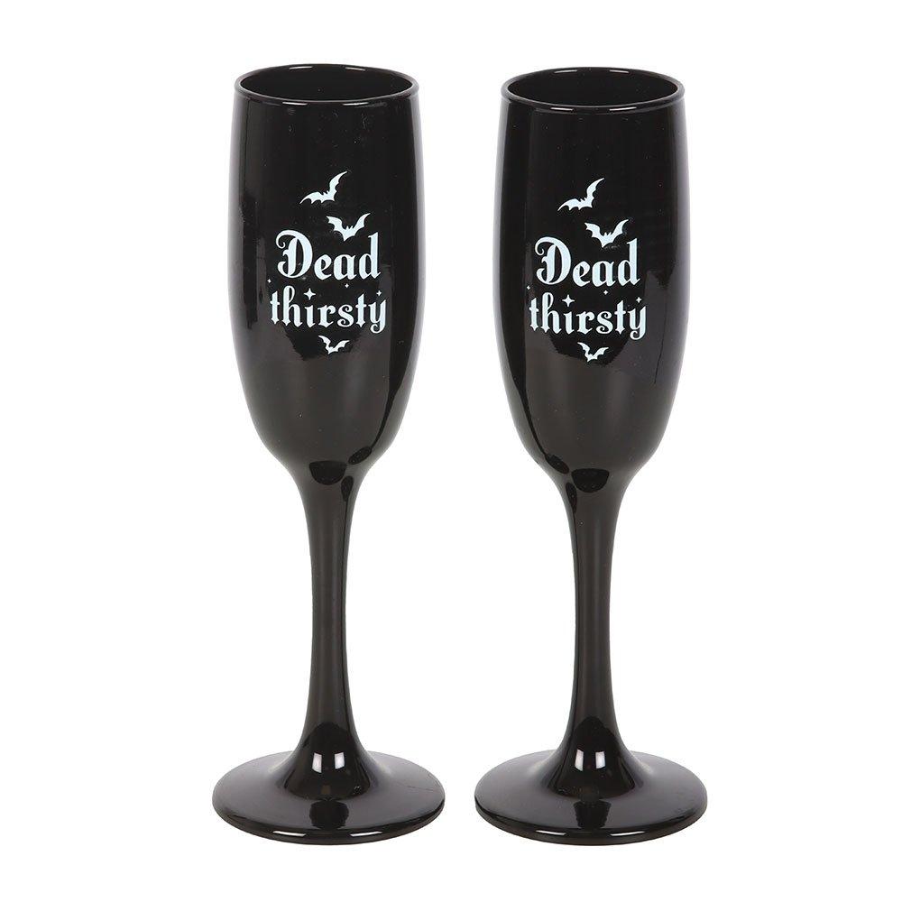 Black - Something Different - Set of 2 Dead Thirsty Champagne Flutes - 2