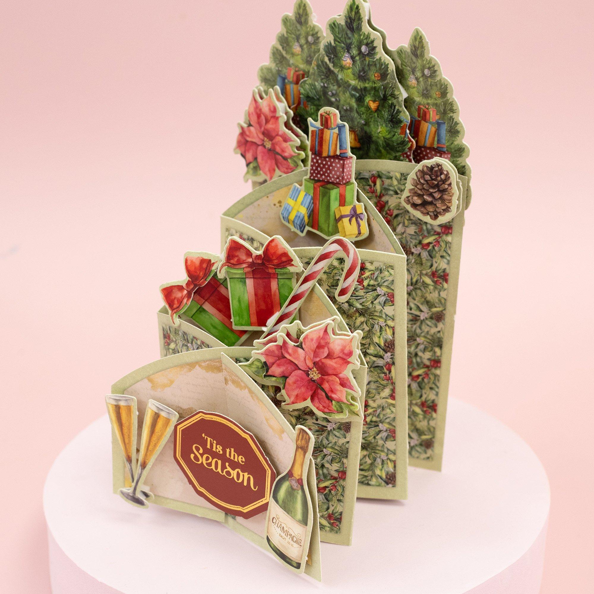 Multi - Crafters Companion - Cascading Card Kit - Festive Delights - 3