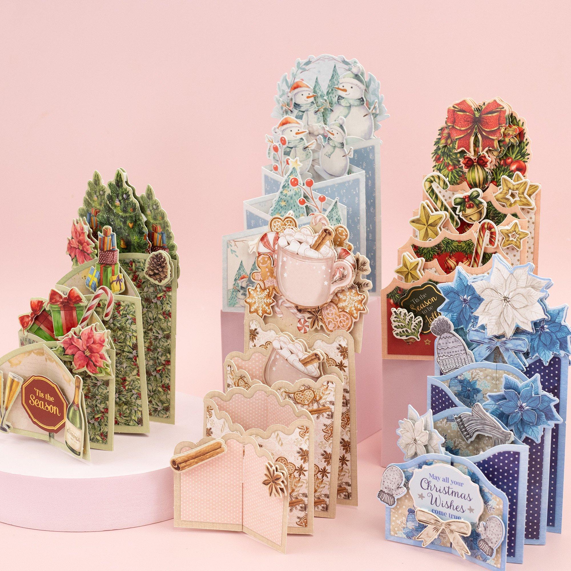 Multi - Crafters Companion - Cascading Card Kit - Festive Delights - 5