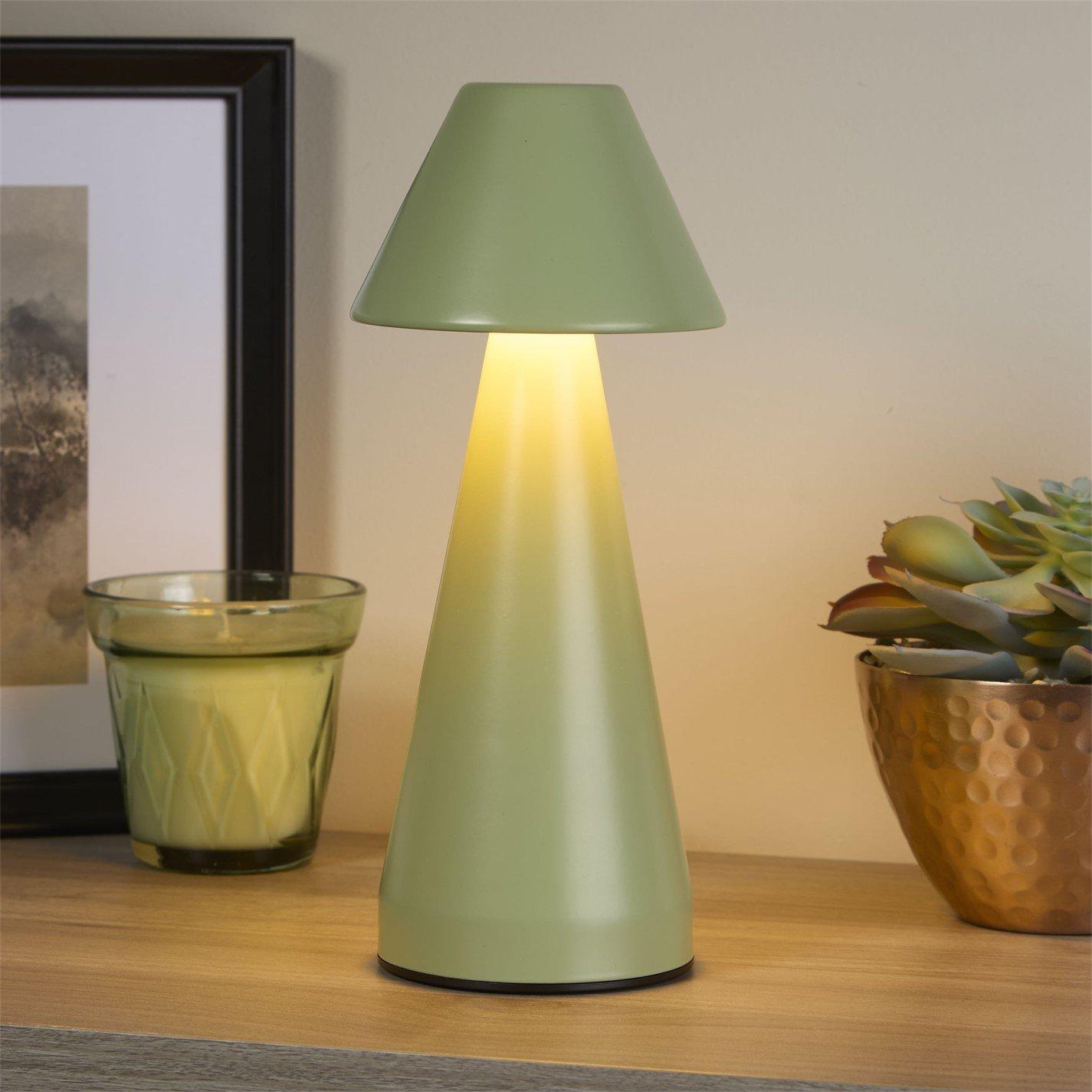 Lighting Collection Rechargable Sage Cone Table Lamp
