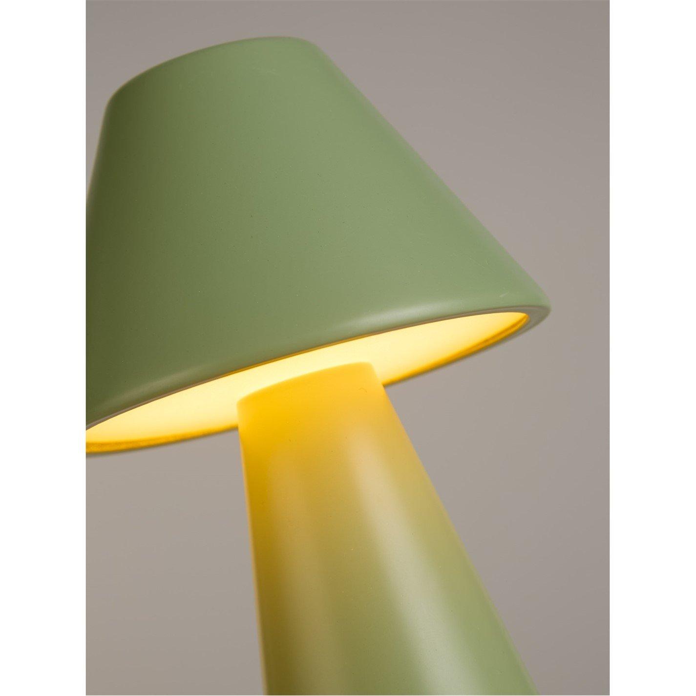 Sage And White - Lighting Collection - Rechargable Sage Cone Table Lamp - 3