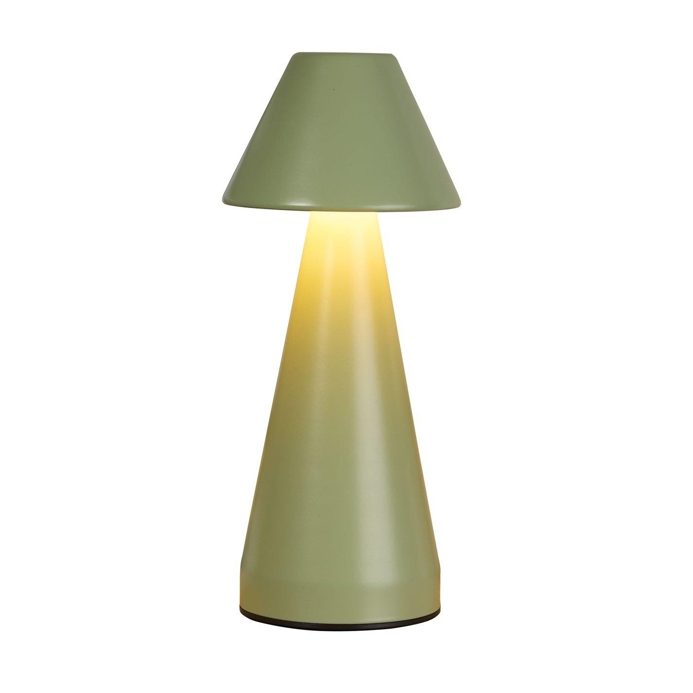Sage And White - Lighting Collection - Rechargable Sage Cone Table Lamp - 4