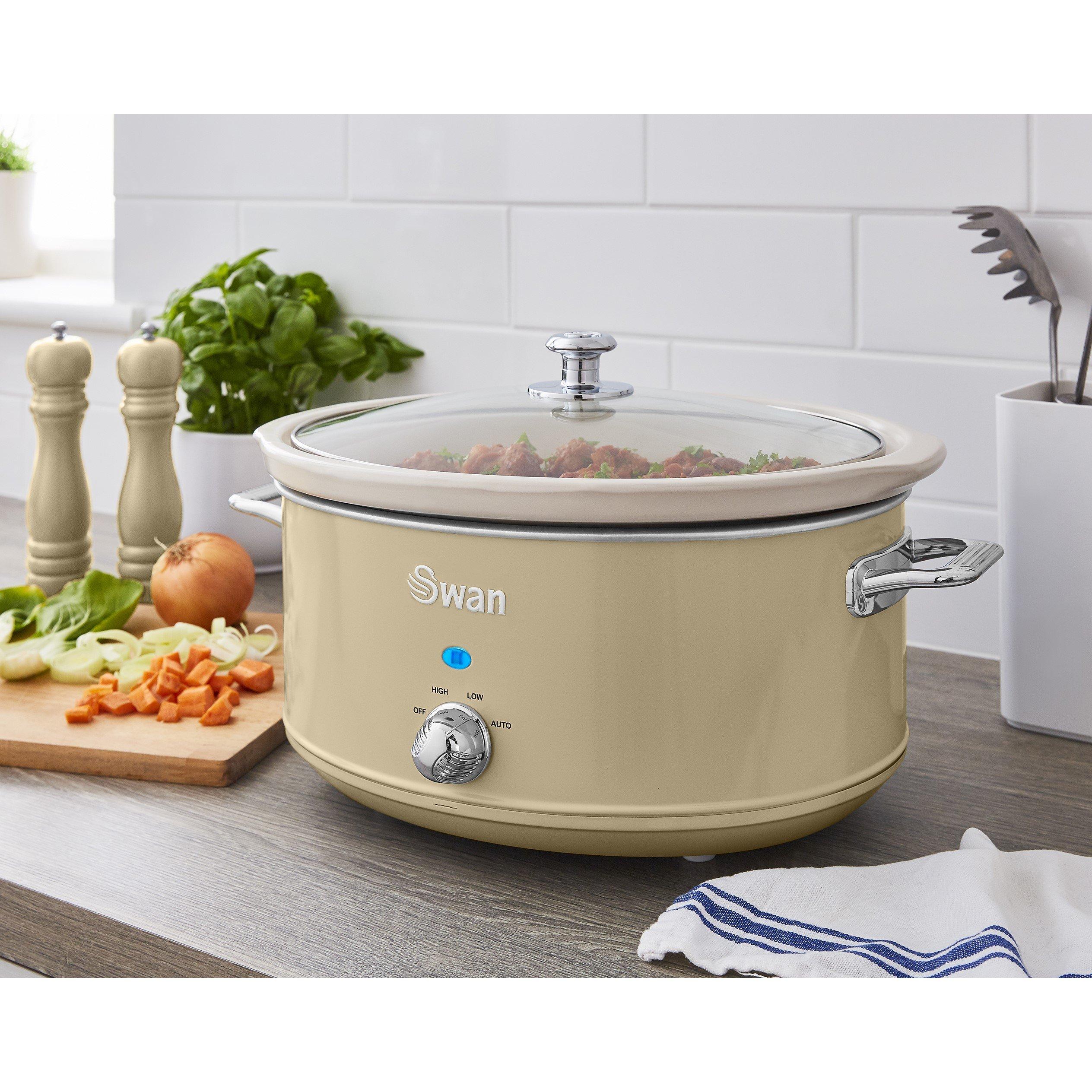 Swan Retro Slow Cooker with 3 Temperature Settings, Keep Warm Function, 200W - Image 5