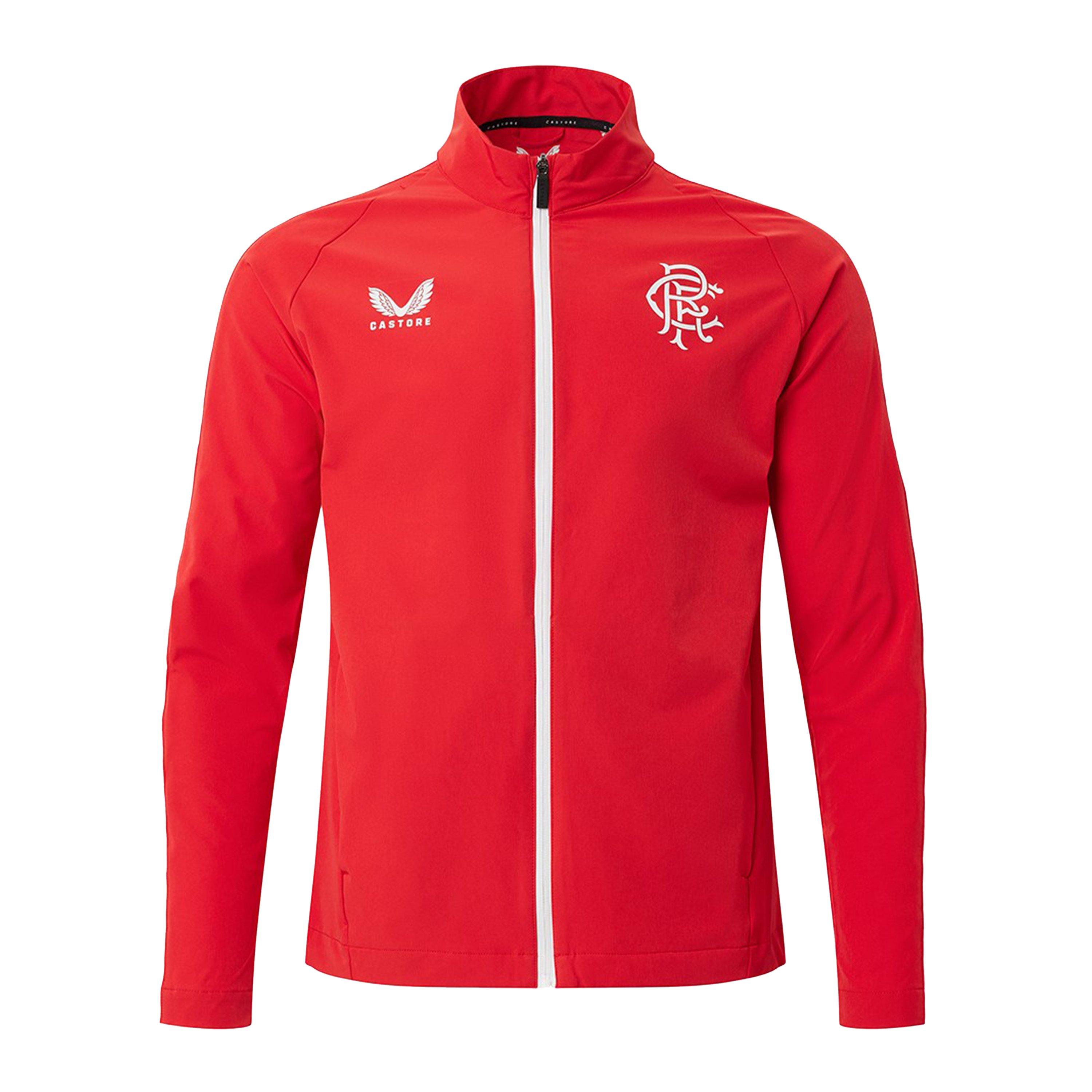 Red - Castore - Men's Rangers Anthem Licenced Tracksuit Top - 1