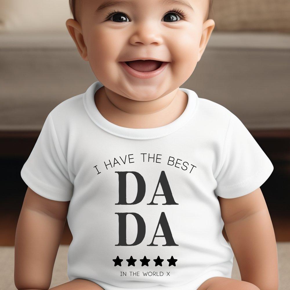 White - Aye Do Gifts - I Have the Best Dada Baby Vest 7333-BBYvest - 1