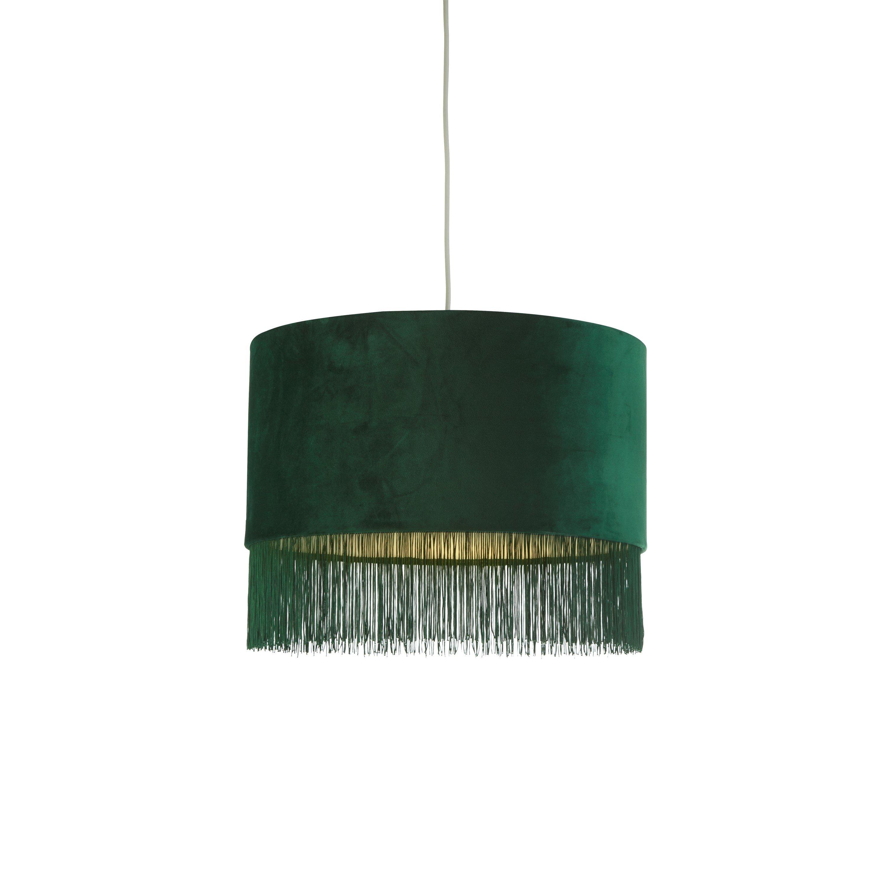 Green - Lighting Collection - Velvet Fringe Shade - Green - 2