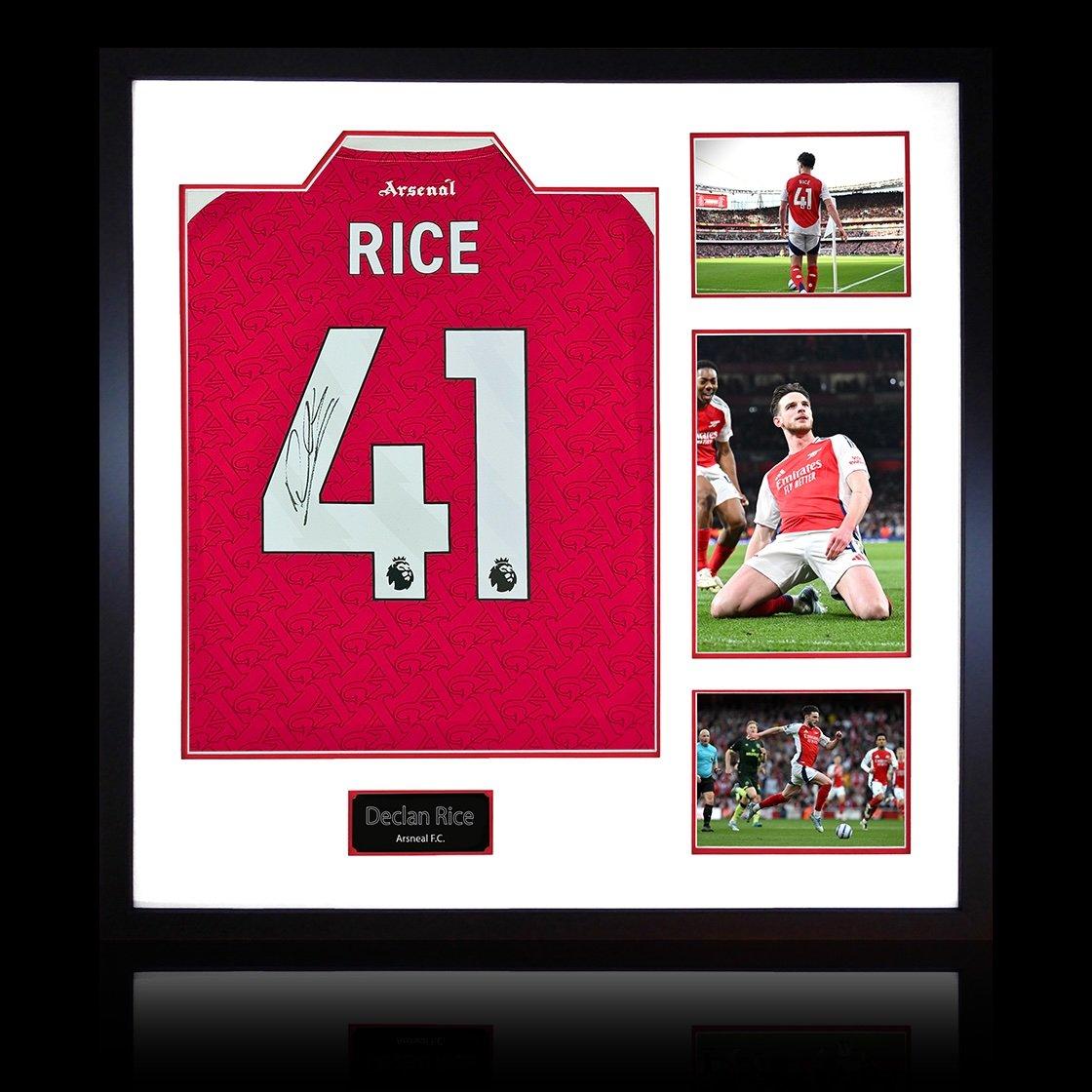 Red - The Fan Cave - Declan Rice Signed Arsenal Shirt Elite Frame (ACG