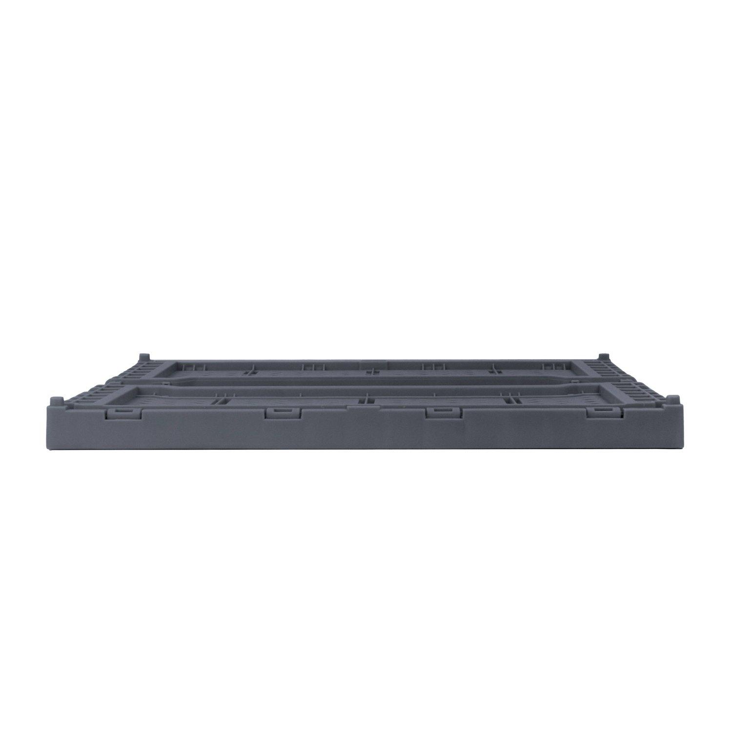 Grey - JVL - JVL STACKIT - Set of 4 Plastic Foldable Storage Cr - 8