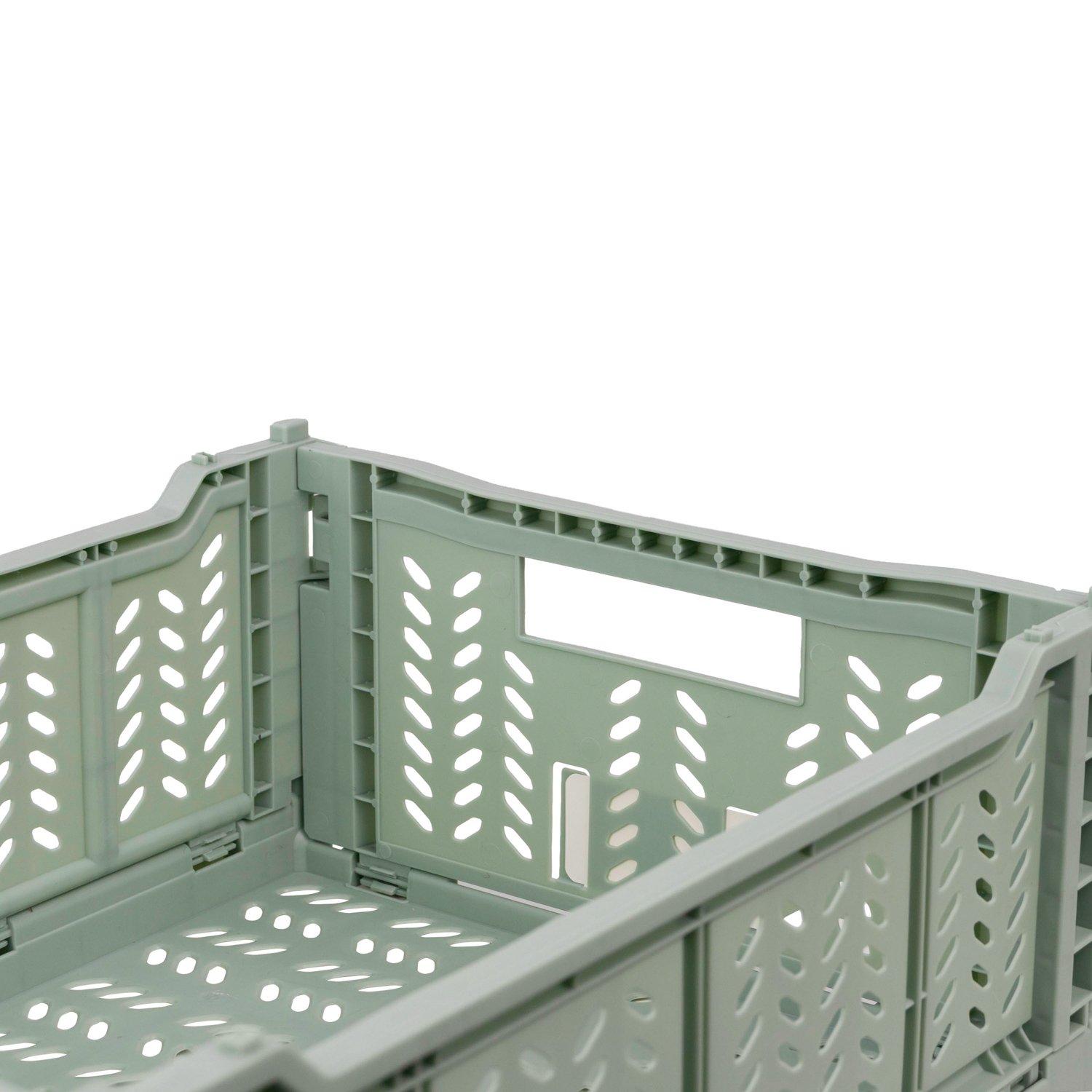 Green - JVL - JVL STACKIT - Set of 4 Plastic Foldable Storage Cr - 3