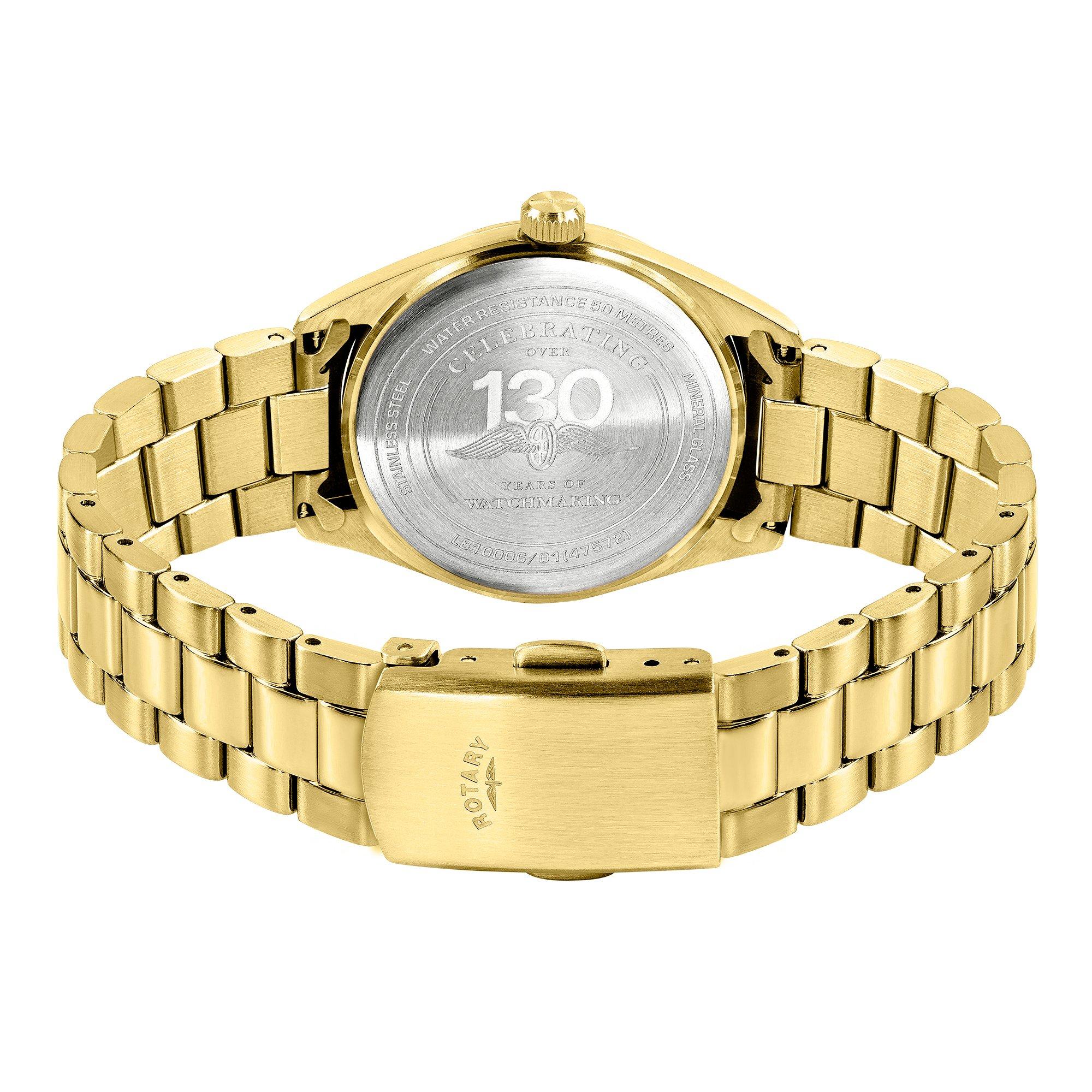 Gold - Rotary - Rotary Ladies Heritage White Dial SS Bracelet Watc - 4