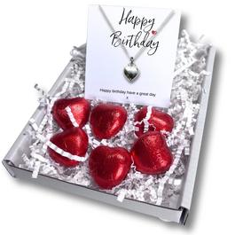 Aye Do Happy Bday Mini Gift Hamper Silver Heart Necklace