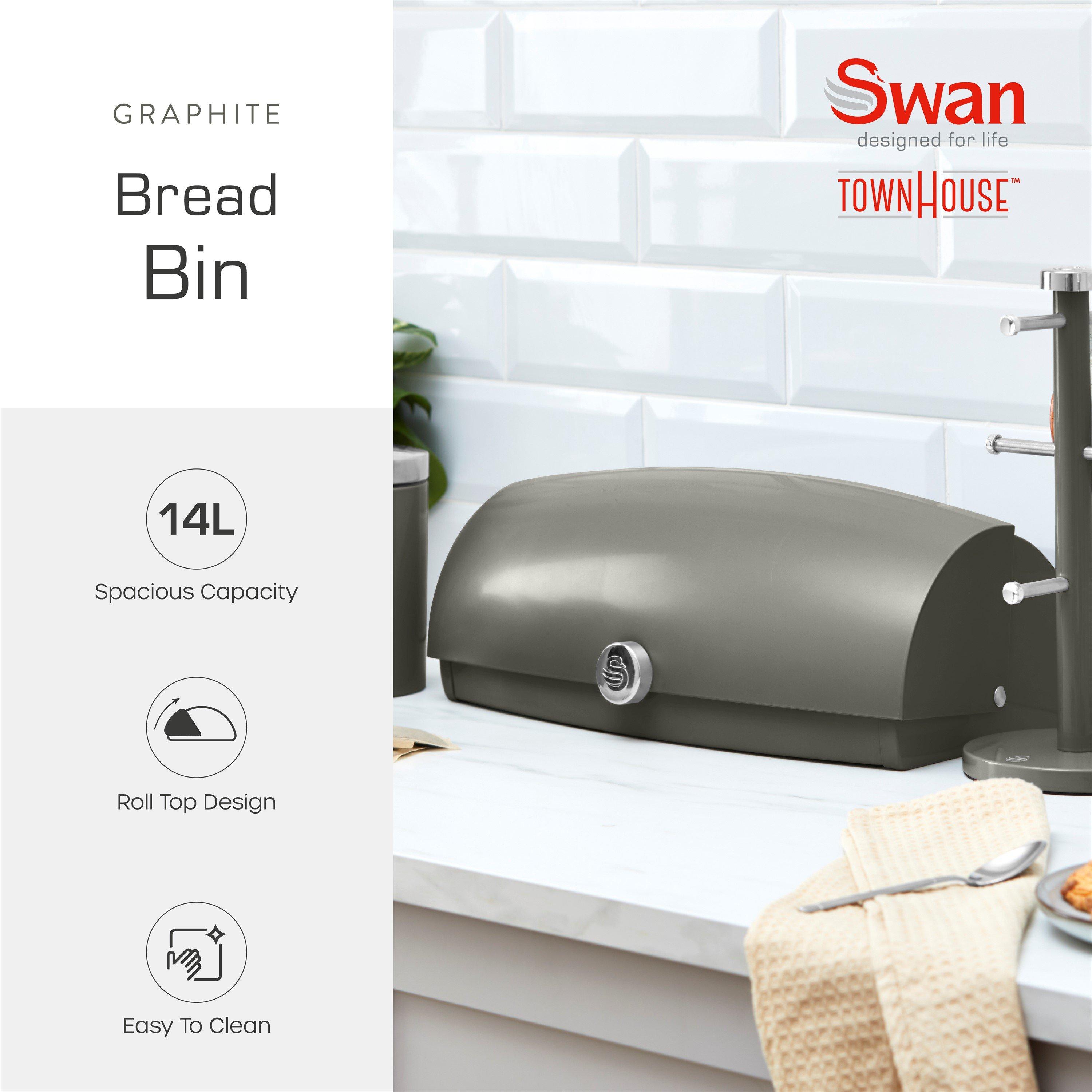 Graphite - Swan - Townhouse Bread Bin Graphite - 2