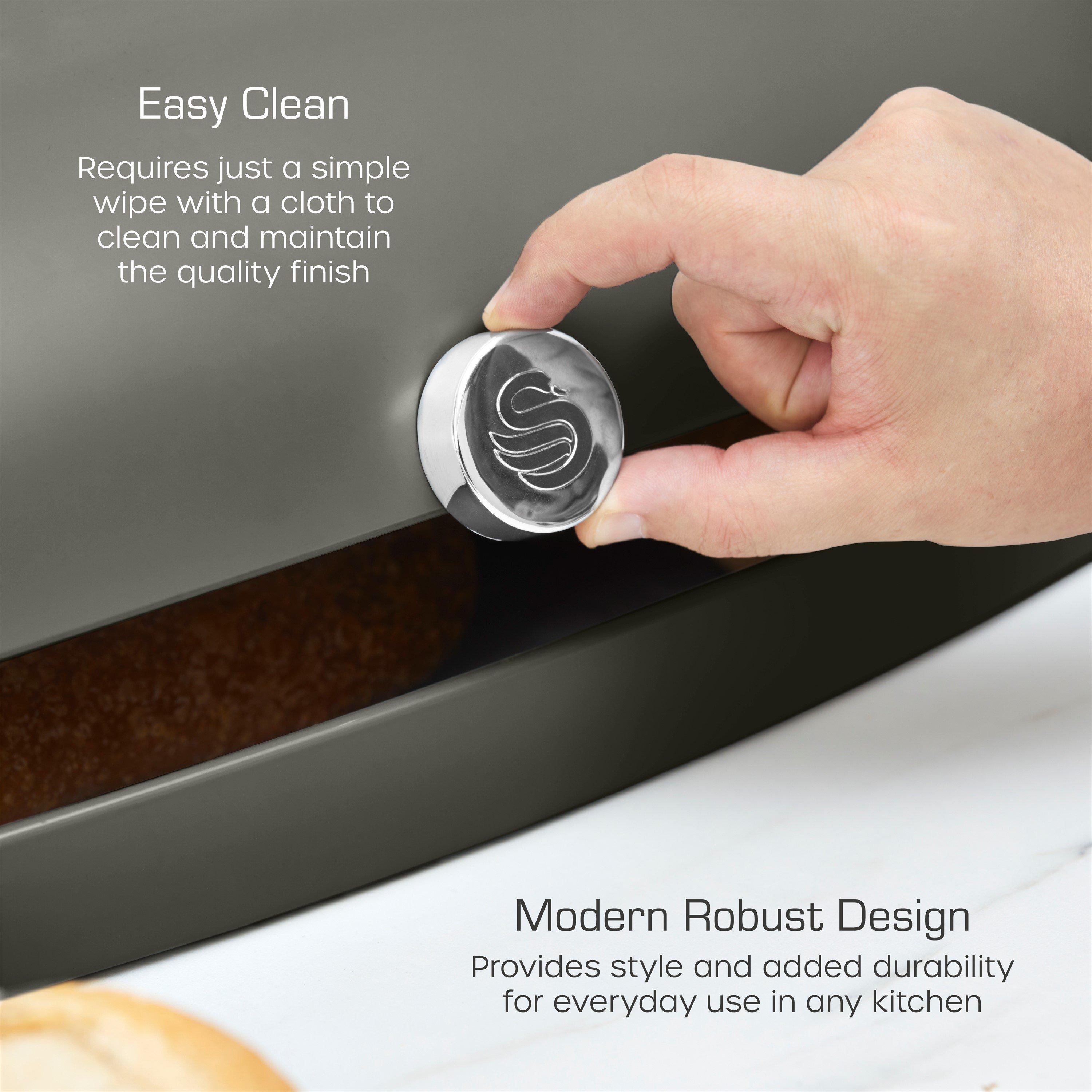 Graphite - Swan - Townhouse Bread Bin Graphite - 5