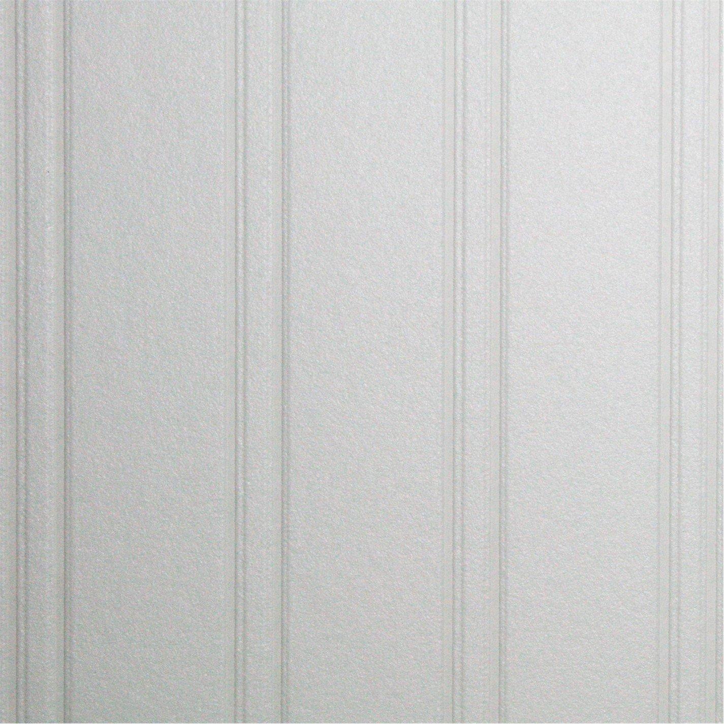 White - Superfresco Paintable - Beadboard White Durable Wallpaper - 5