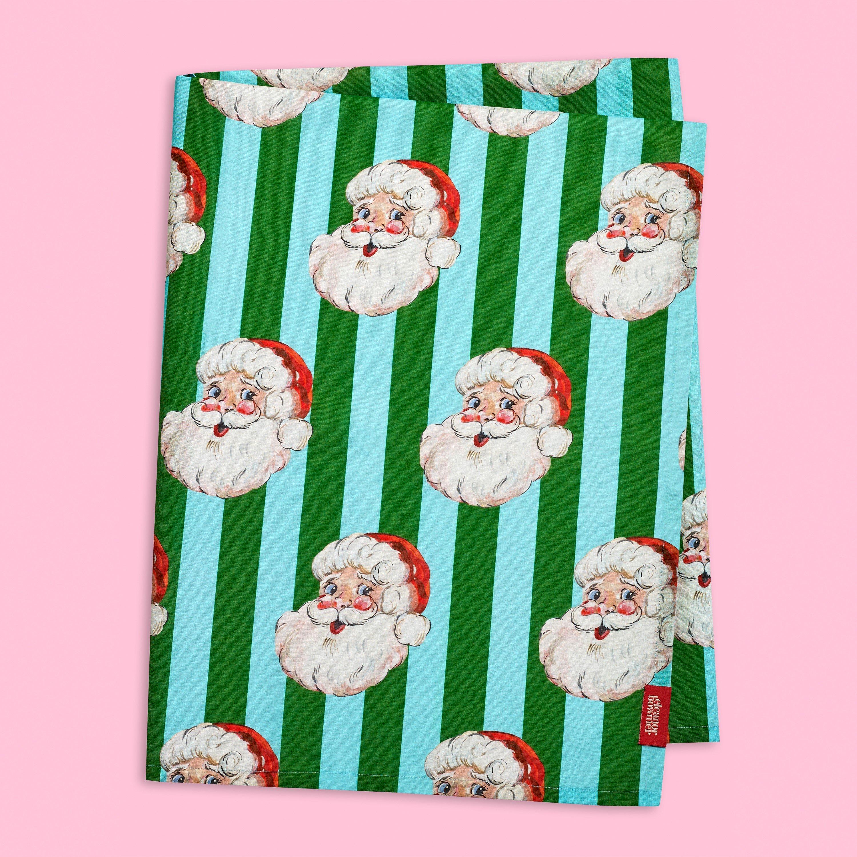 Green - Eleanor Bowmer - Santa Cotton Table Cloth - 3