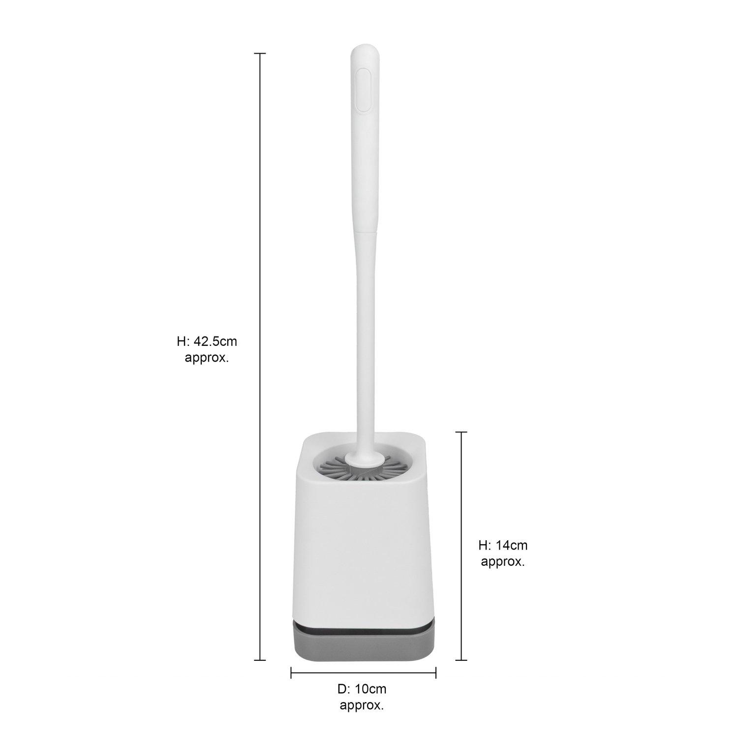 Grey - JVL - JVL Toilet Brush with TPR Bristles ¿ Grey - 6