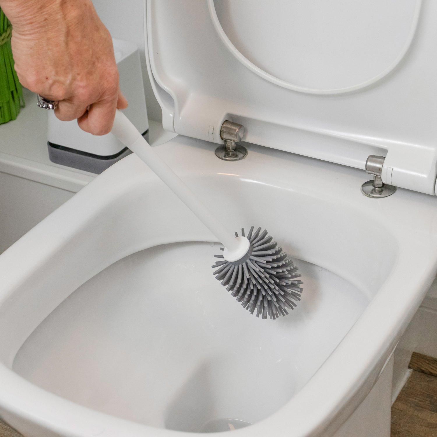 Grey - JVL - JVL Toilet Brush with TPR Bristles ¿ Grey - 8