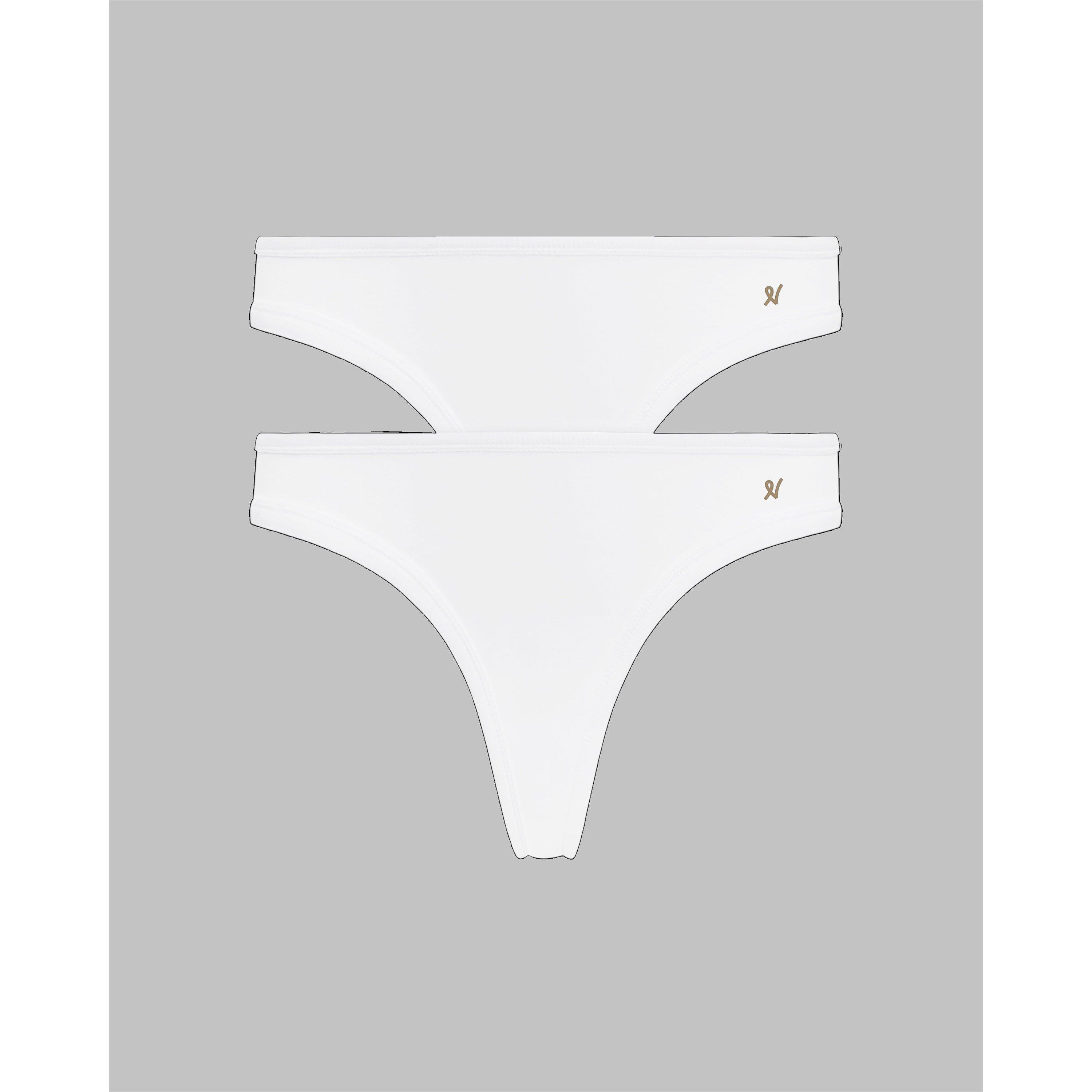 White - Nudea - THE DIPPED THONG 2 PACK ORGANIC COTTON LOUNGE - 4
