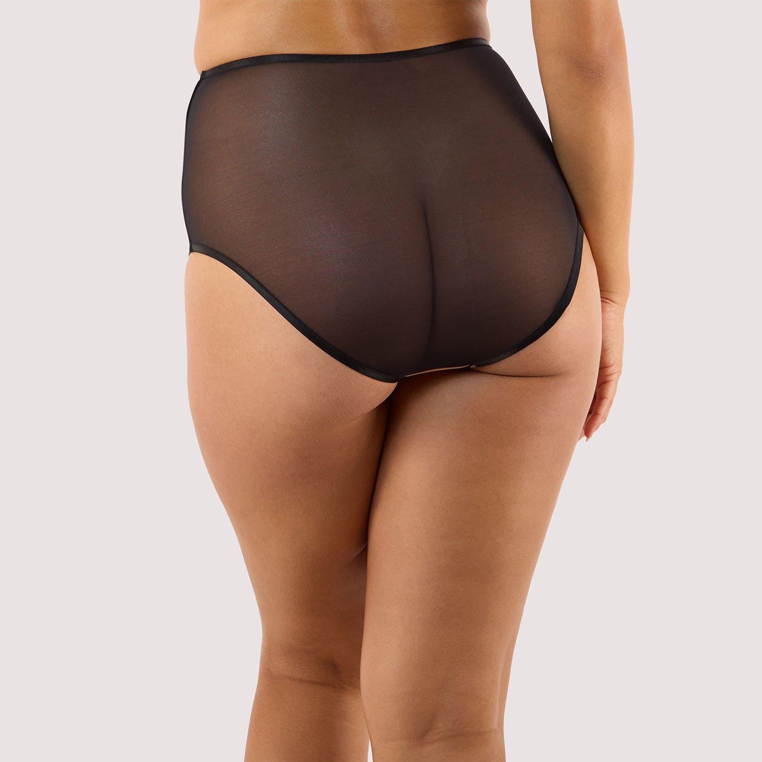 Black - Playful Promises - Octopus Black Embroidery High Waist Brief - 3