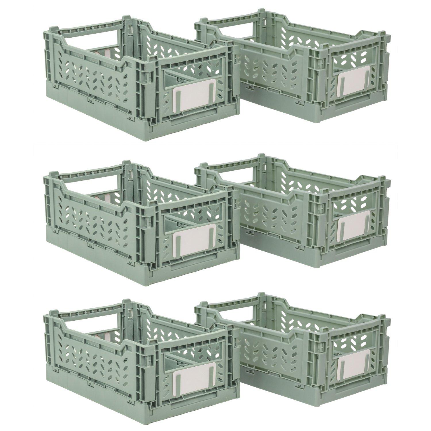 JVL STACKIT - Set of 6 Plastic Foldable Storage Cr