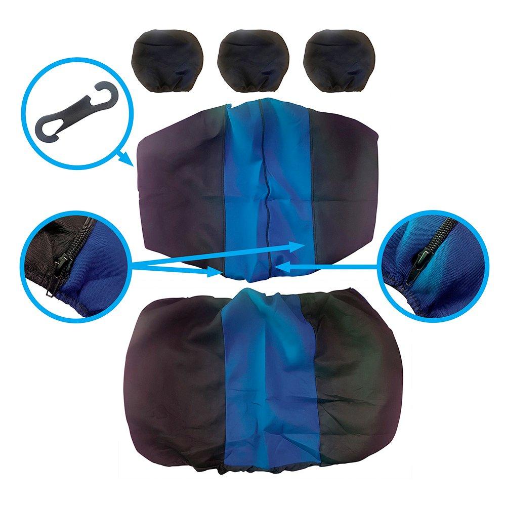 Black/Blue - Streetwize - 19-Piece Blue & Black Interior Car Set - 4