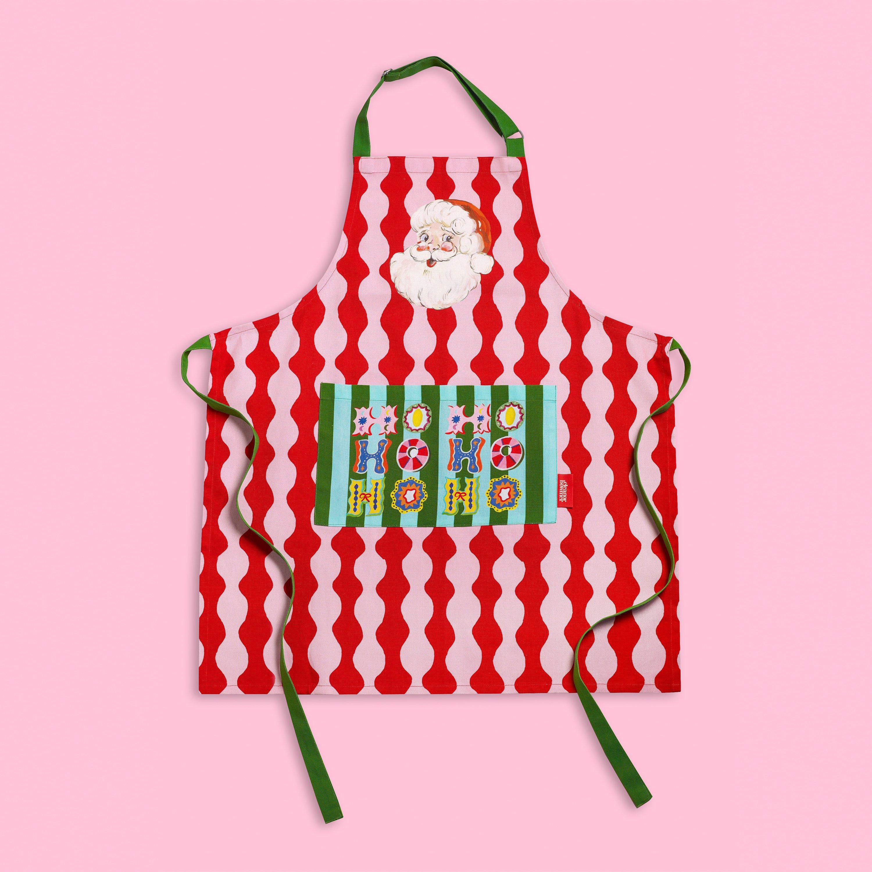 Bright - Eleanor Bowmer - Santa Cotton Kitchen Adult Apron - 3