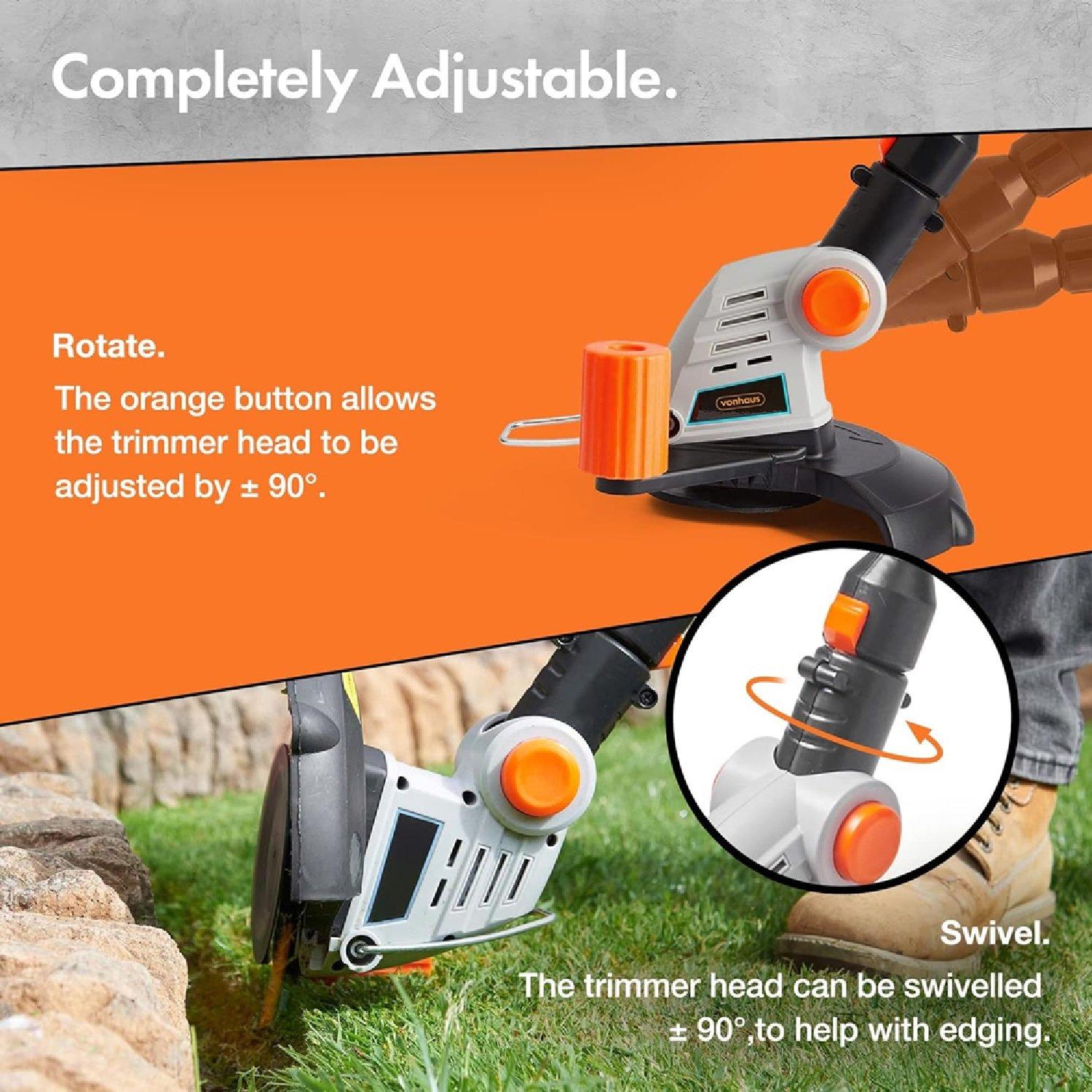 Grey - VonHaus - VonHaus Cordless Grass Trimmer – Electric - 3