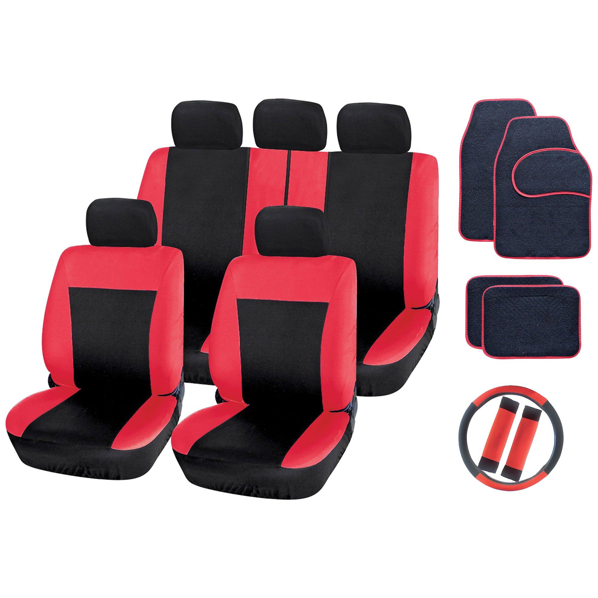 Streetwize  19-Piece Interior Car Set Red & Black - Universal