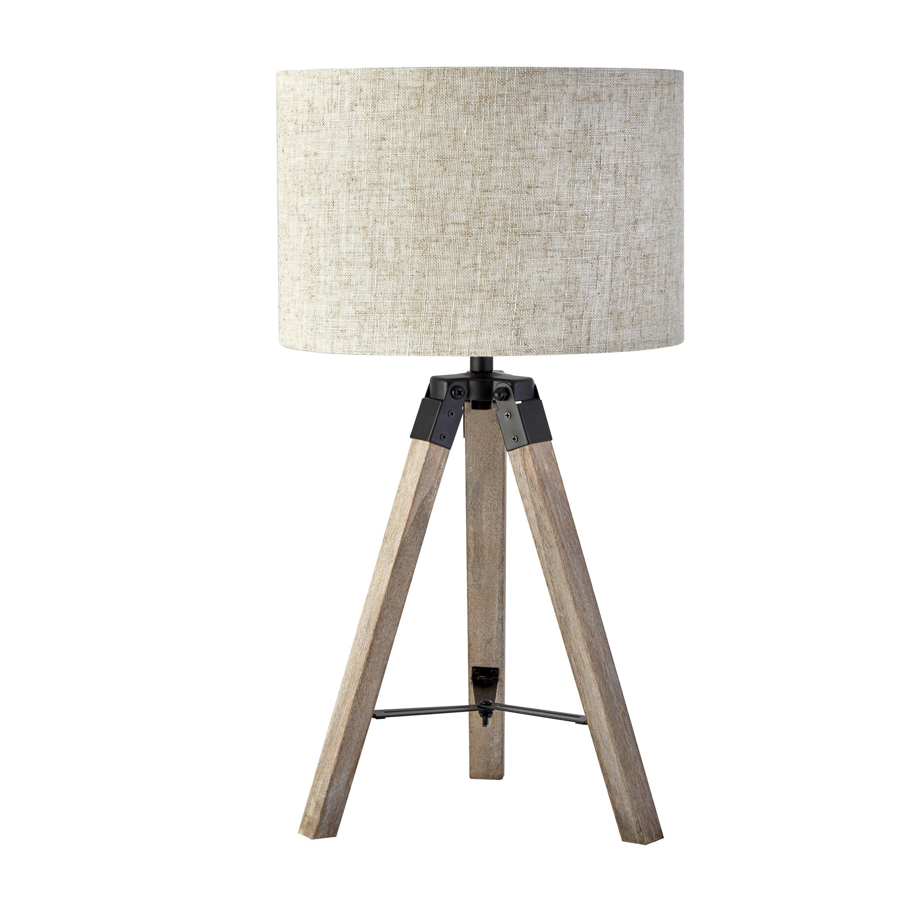 Grey - Lighting Collection - Tripod Table Lamp With Linen Shade - 3