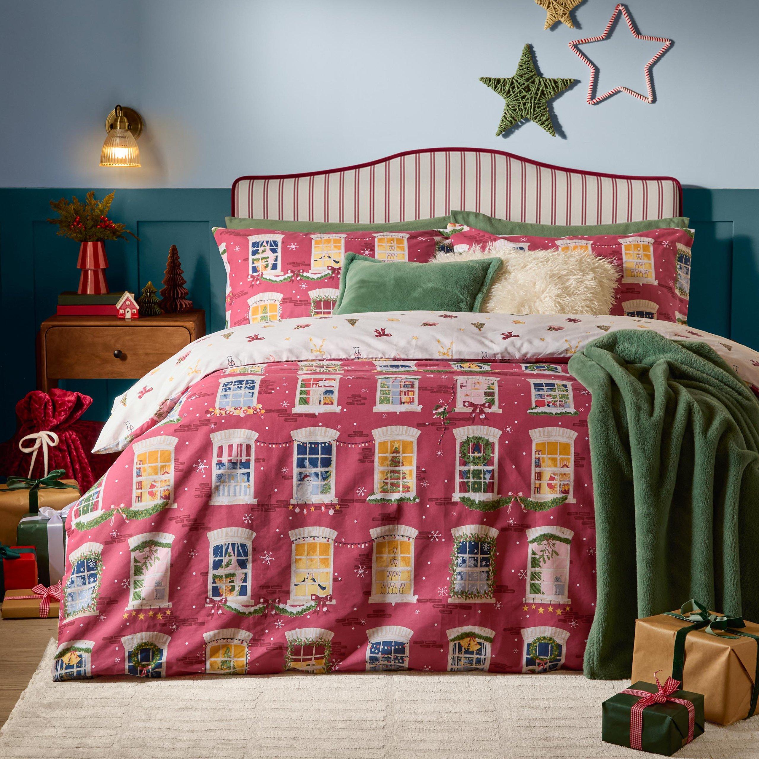Cranberry - Furn - Christmas Eve Reversible Duvet Sets - 1