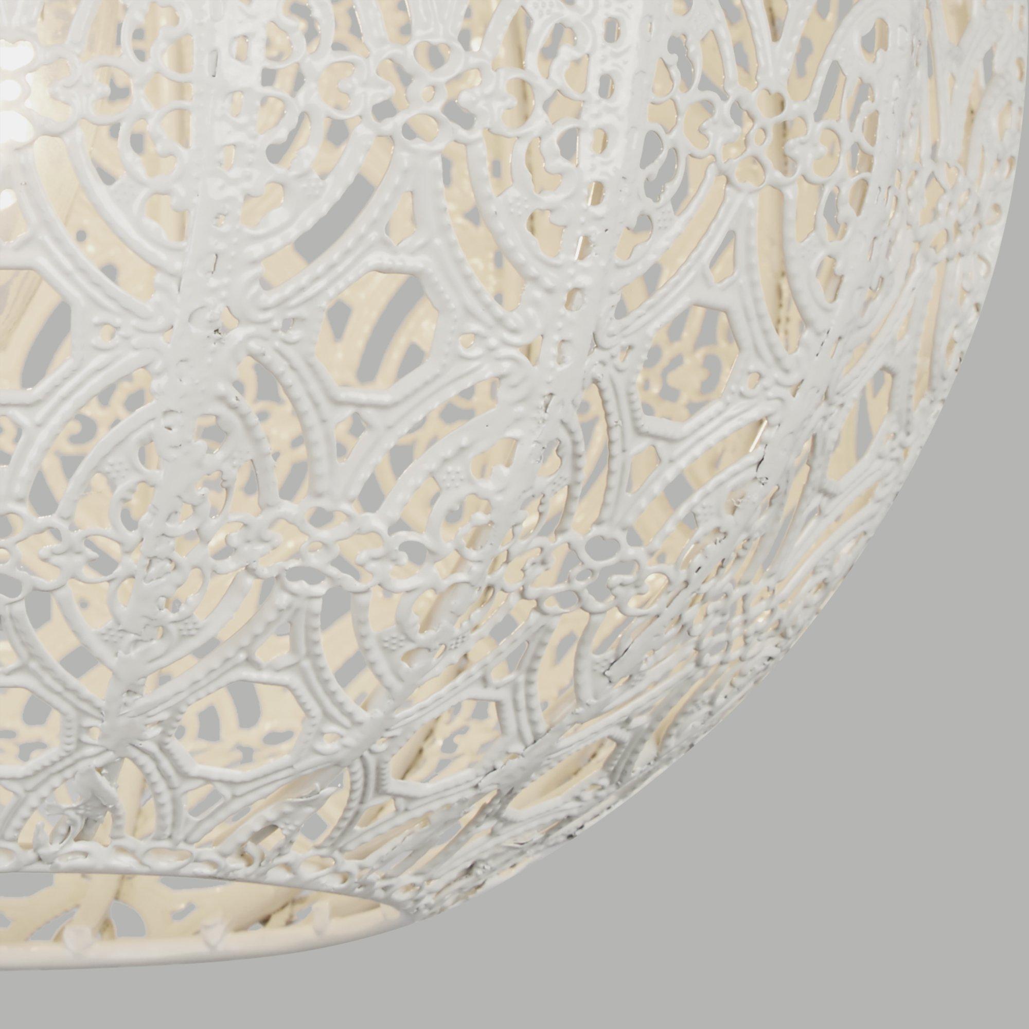 Cream - Lighting Collection - Cream Fretwork Globe Shade - 4