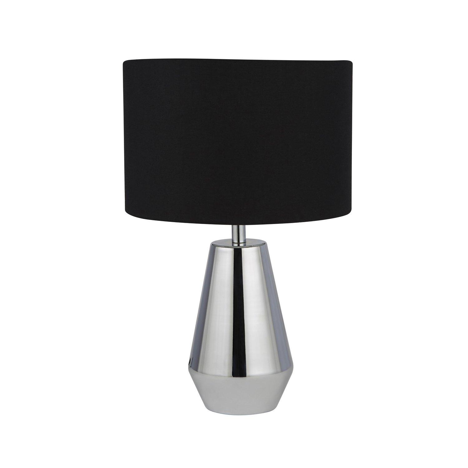 Chrome - Lighting Collection - Pair Touch Table Lamps - Chrome Base/Black Shade - 3
