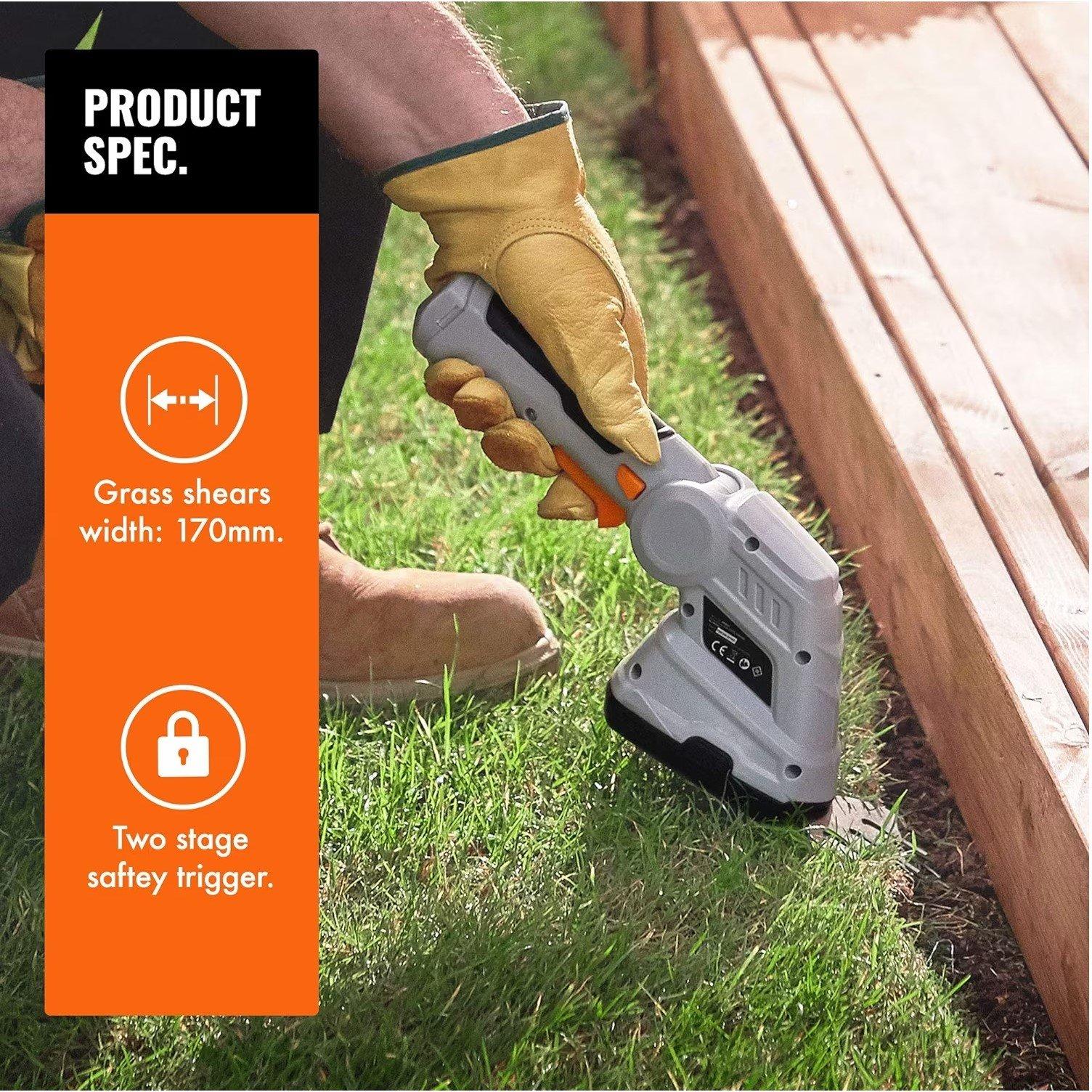 Grey - VonHaus - VonHaus 7.2V 2in1 Grass and Hedge Trimmer Cordless - 2