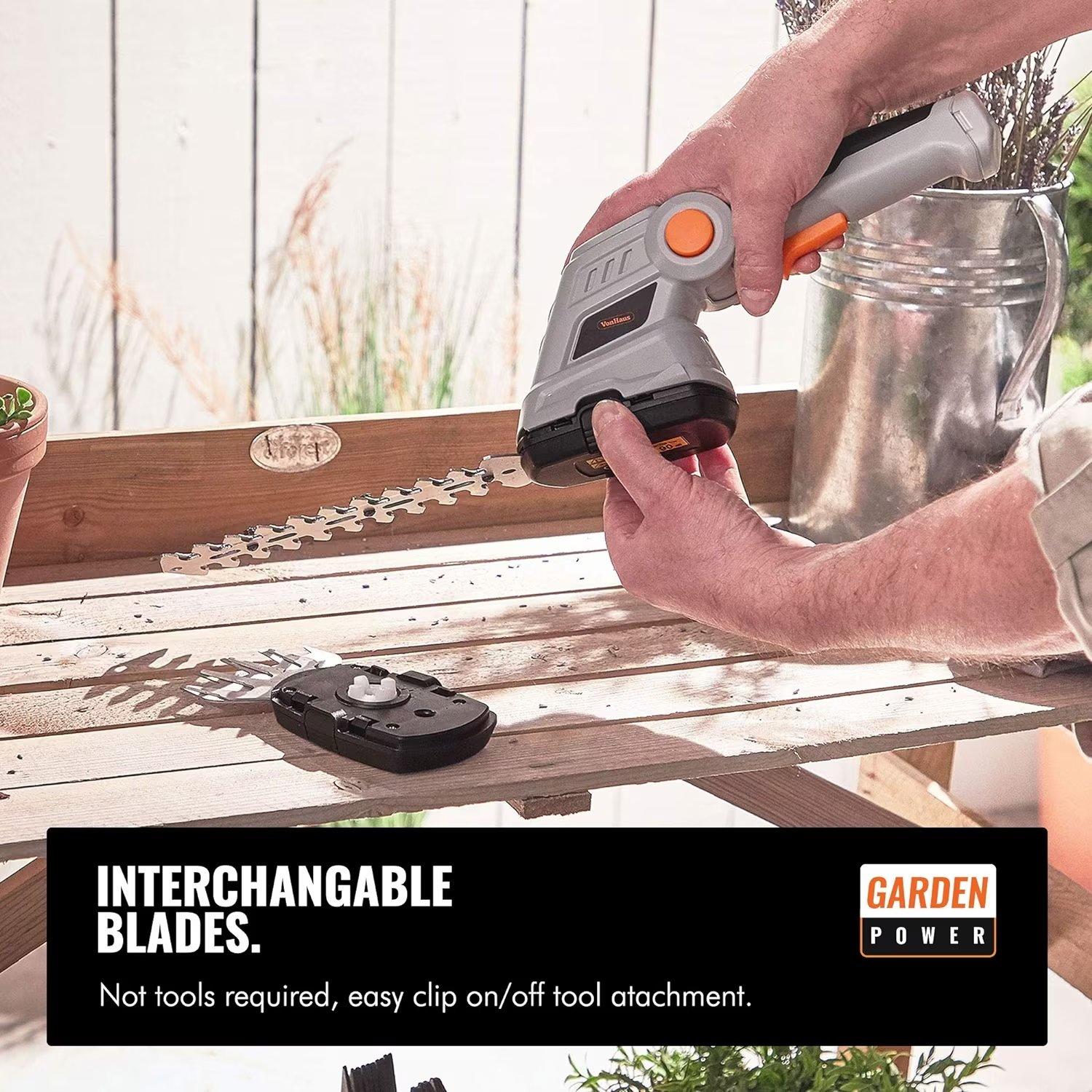 Grey - VonHaus - VonHaus 7.2V 2in1 Grass and Hedge Trimmer Cordless - 6