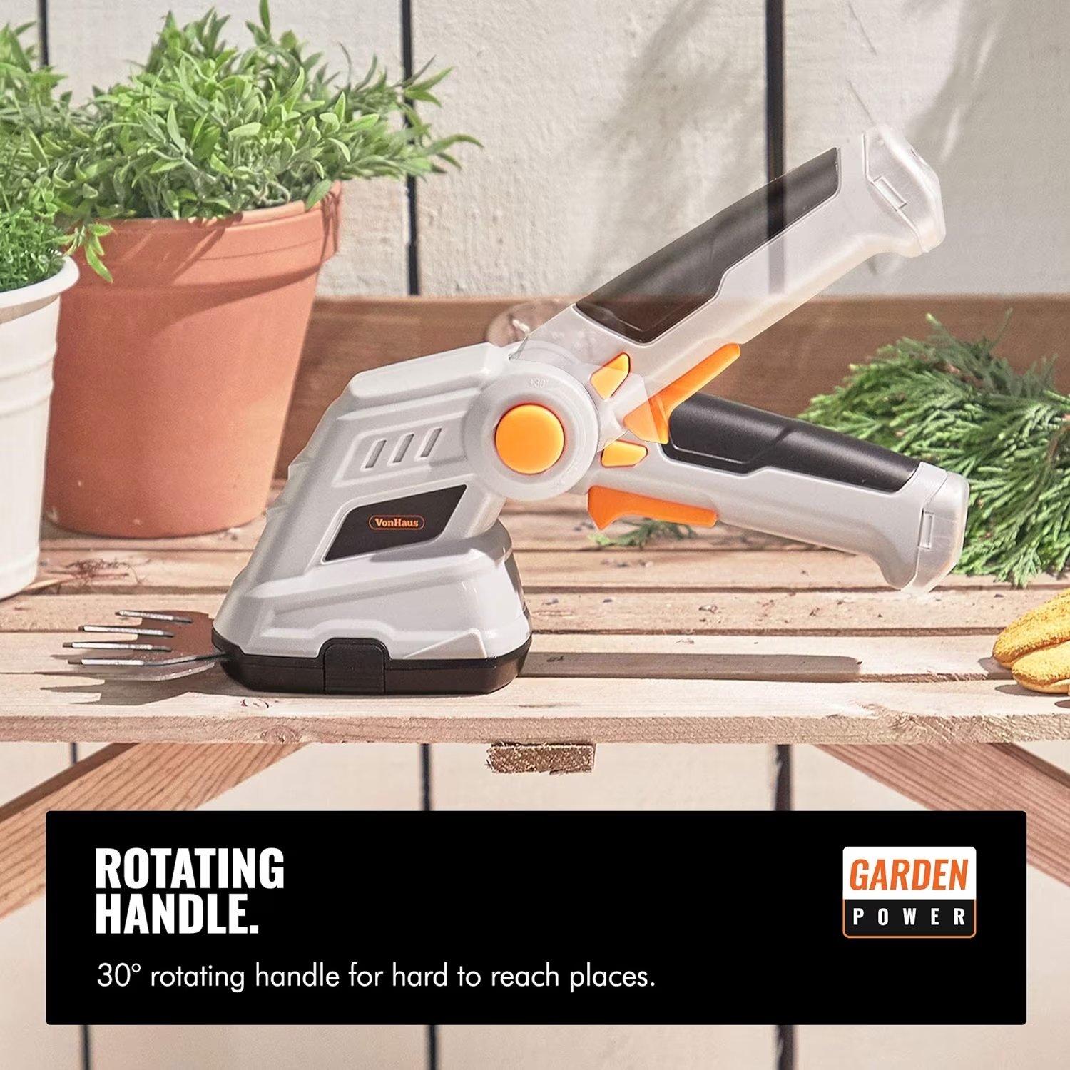 Grey - VonHaus - VonHaus 7.2V 2in1 Grass and Hedge Trimmer Cordless - 7