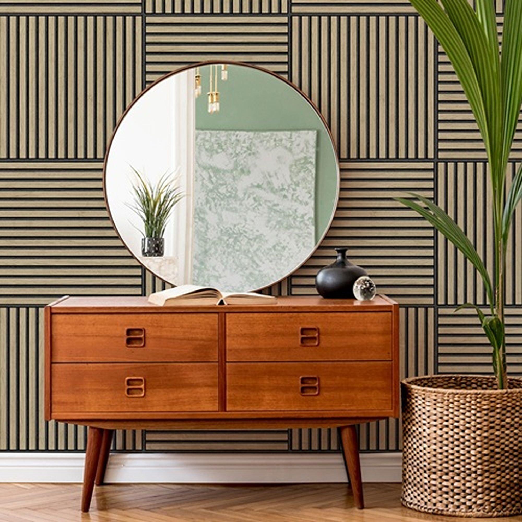 Wall Pops | Acoustic Slat Wood Wall Panel 60 x 60cm | Sports Direct