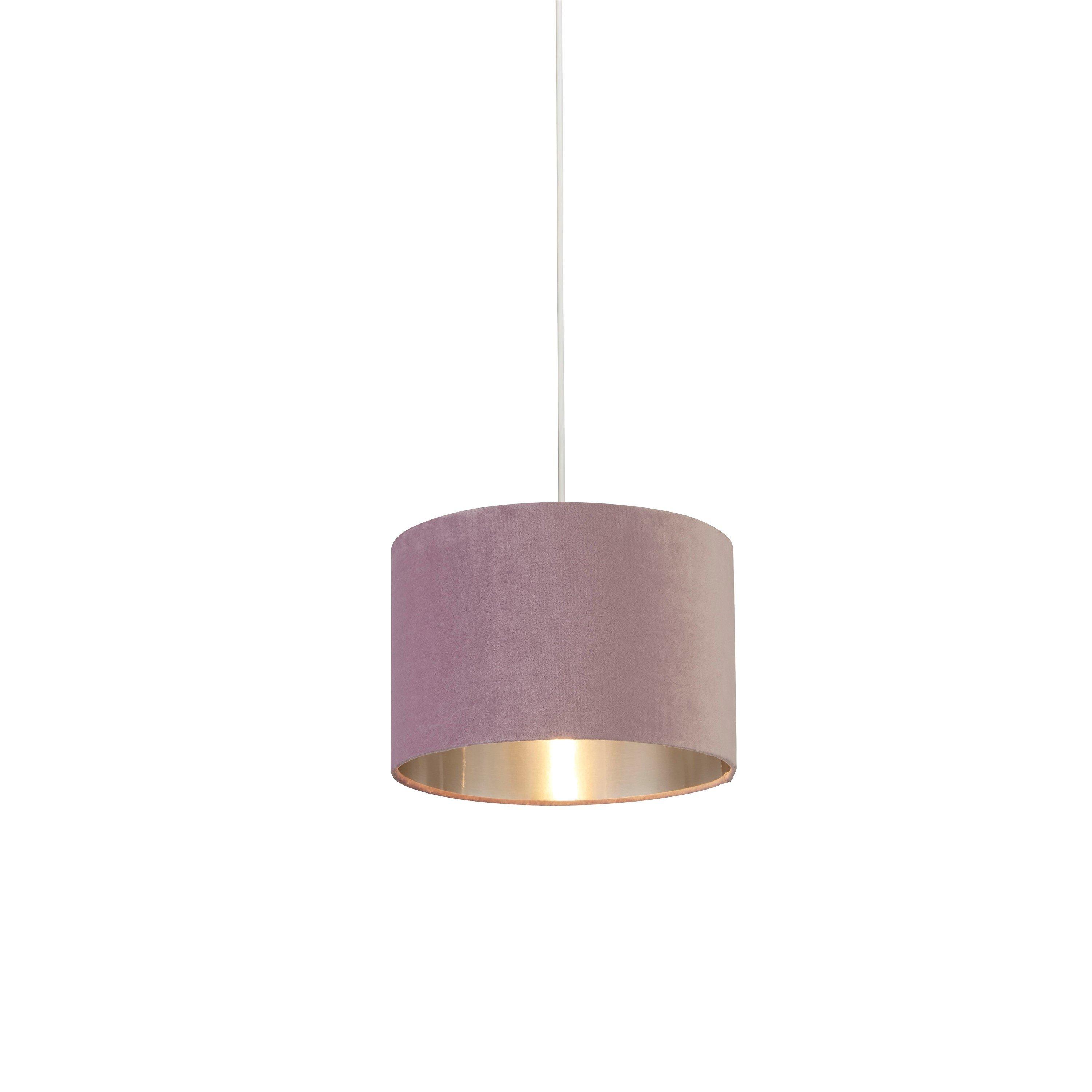 Lilac - Lighting Collection - LILAC VELVET DRUM SHADE & SILVER INNER (D30cm) - 1