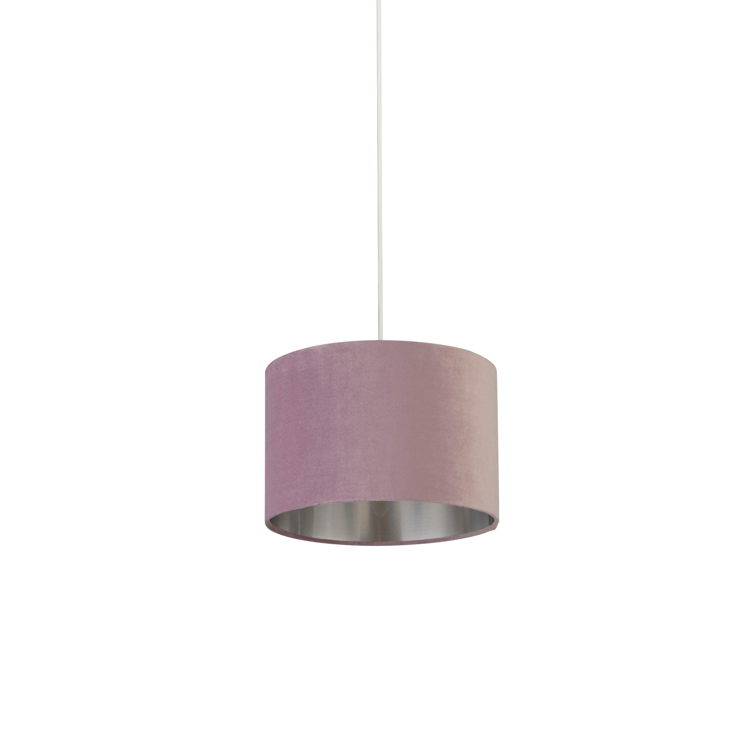Lilac - Lighting Collection - LILAC VELVET DRUM SHADE & SILVER INNER (D30cm) - 2