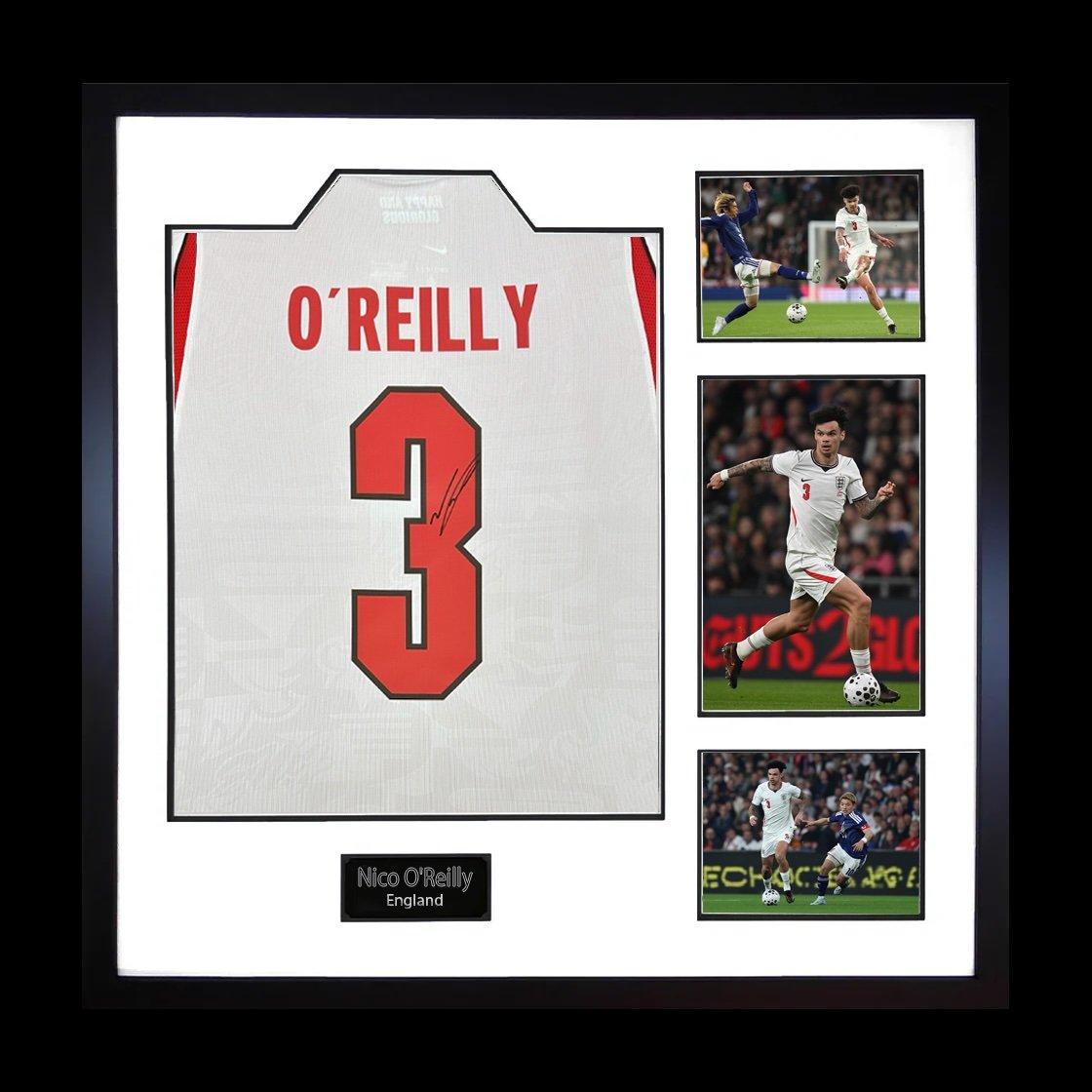 The Fan Cave  Nico Oreilly Signed England Elite Frame - White - 820x820mm