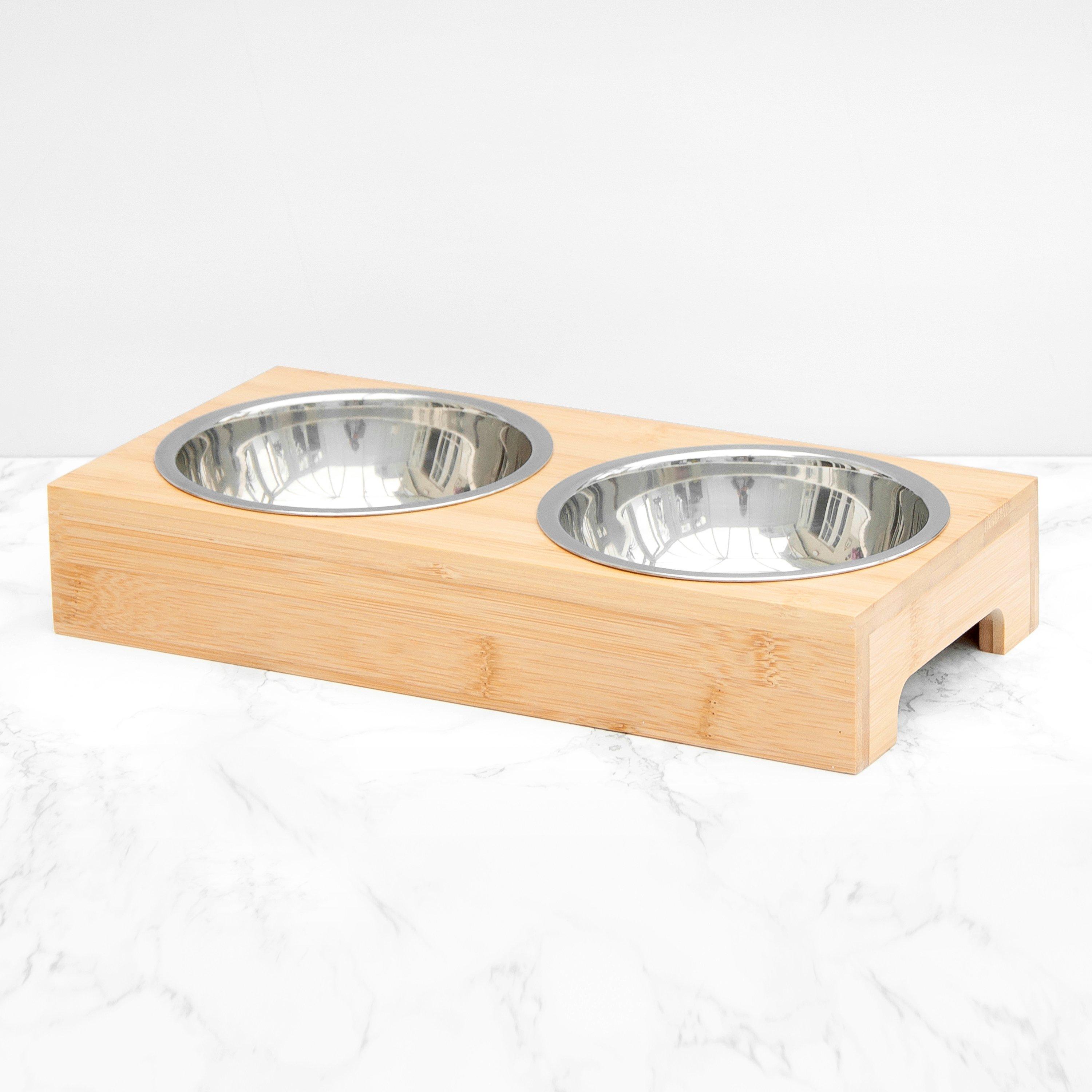 Brown - Treat Republic - Bamboo Dog Bowl Set